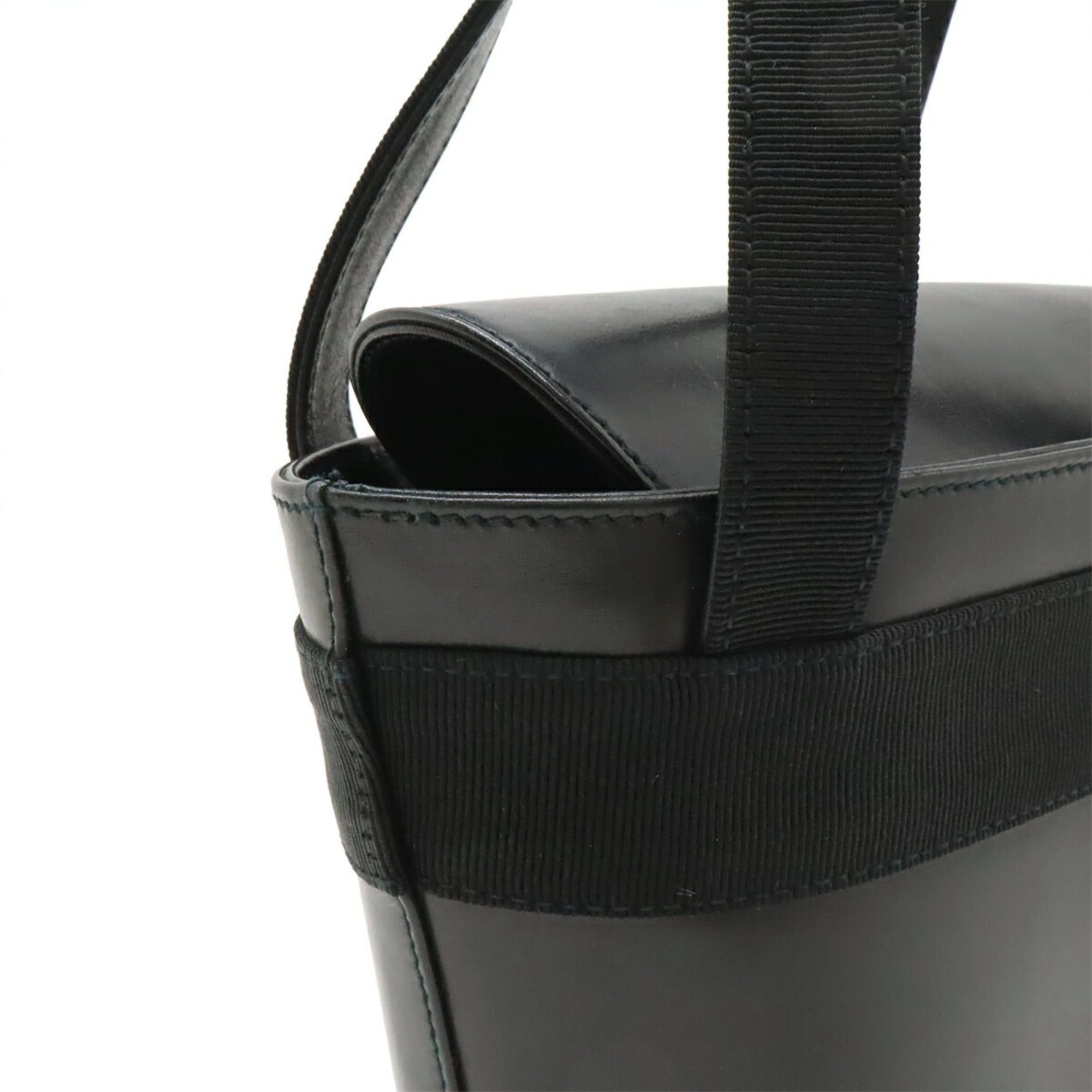Salvatore Ferragamo Salvatore Ferragamo Vara Ribbon Bucket Bag Handbag Leather Black BA21 16161 Size ONE SIZE - 6 Thumbnail