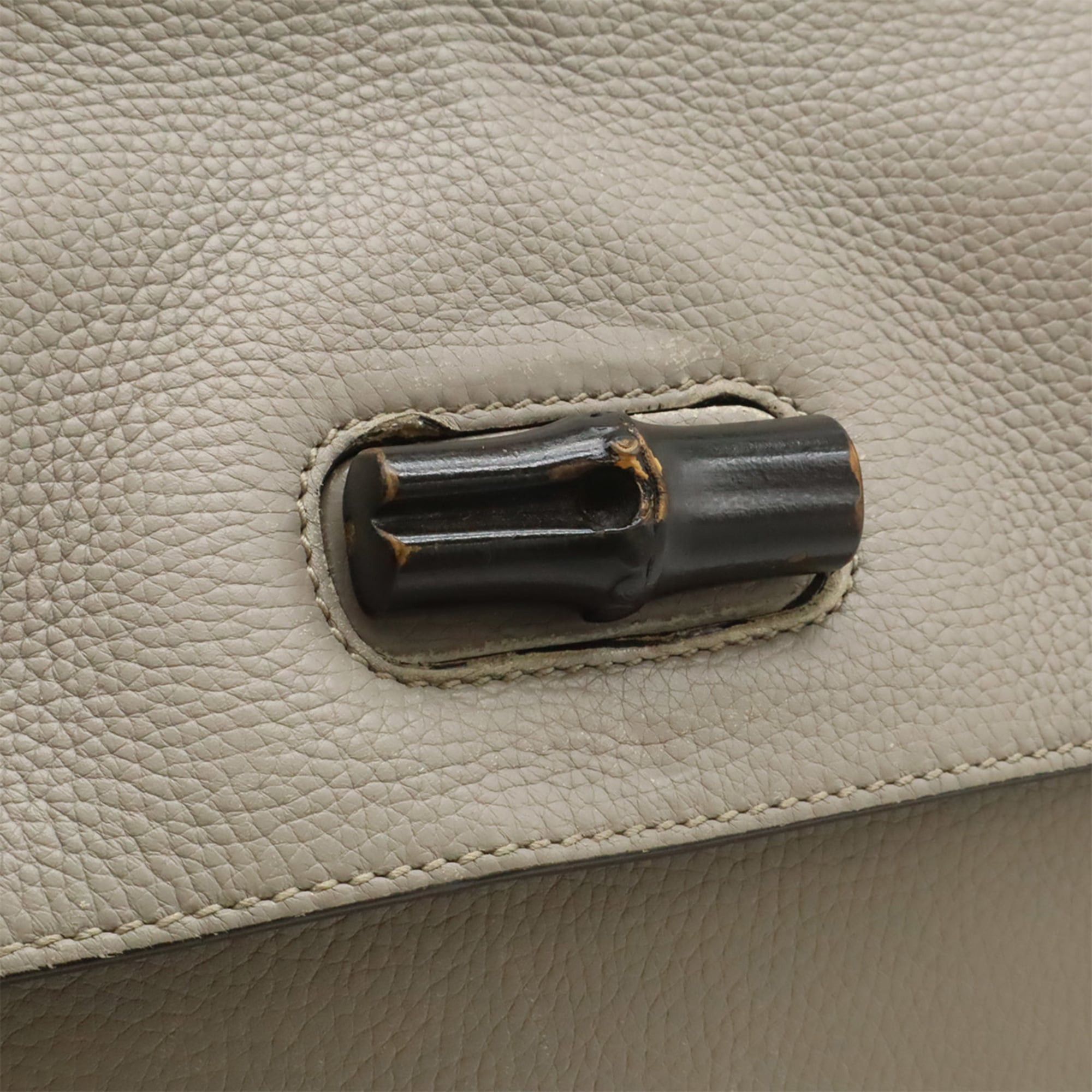 Gucci GUCCI Bamboo Daily Medium Handbag, Shoulder Bag, Leather, Gray, 392013 Size ONE SIZE - 8 Thumbnail
