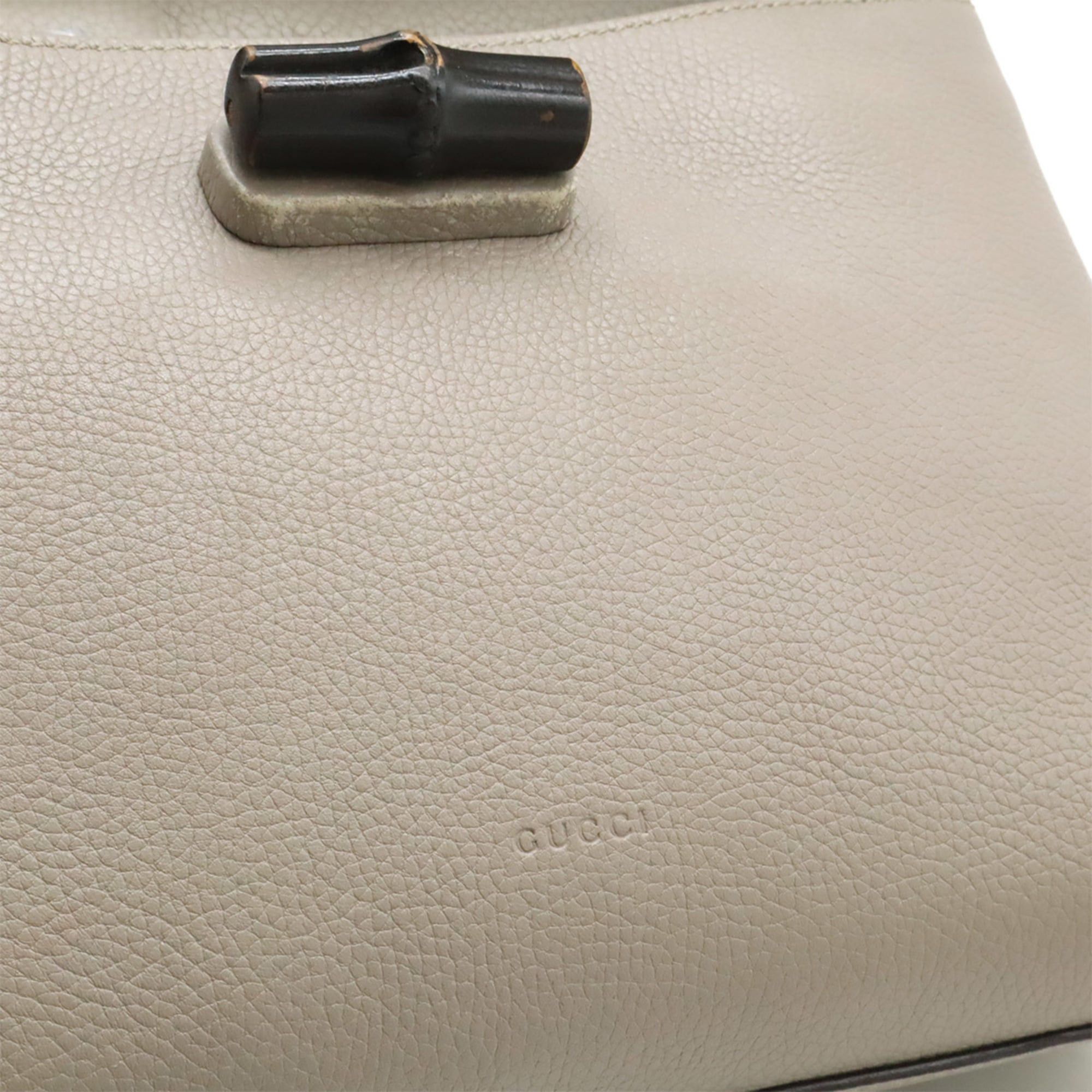Gucci GUCCI Bamboo Daily Medium Handbag, Shoulder Bag, Leather, Gray, 392013 Size ONE SIZE - 9 Thumbnail