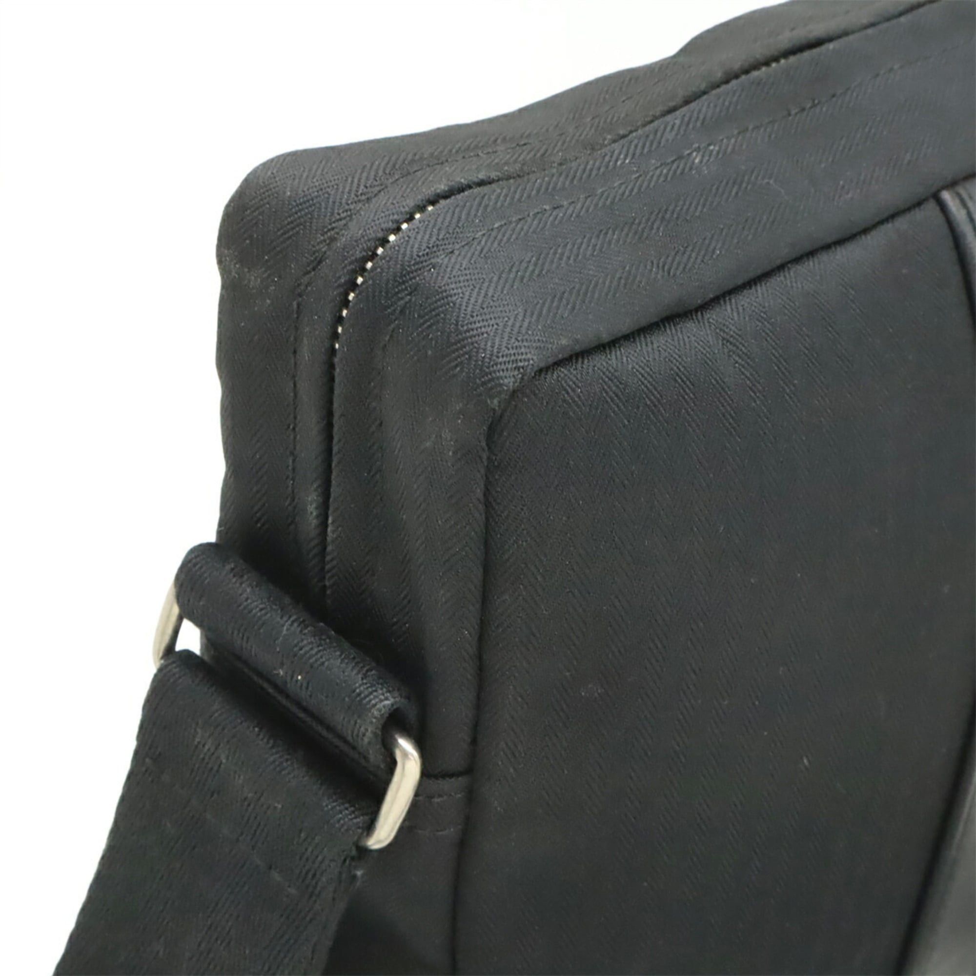 Hermes HERMES Acapulco Bandoulière MM Shoulder Bag Pochette Toile Chevron Leather Black Size ONE SIZE - 8 Thumbnail