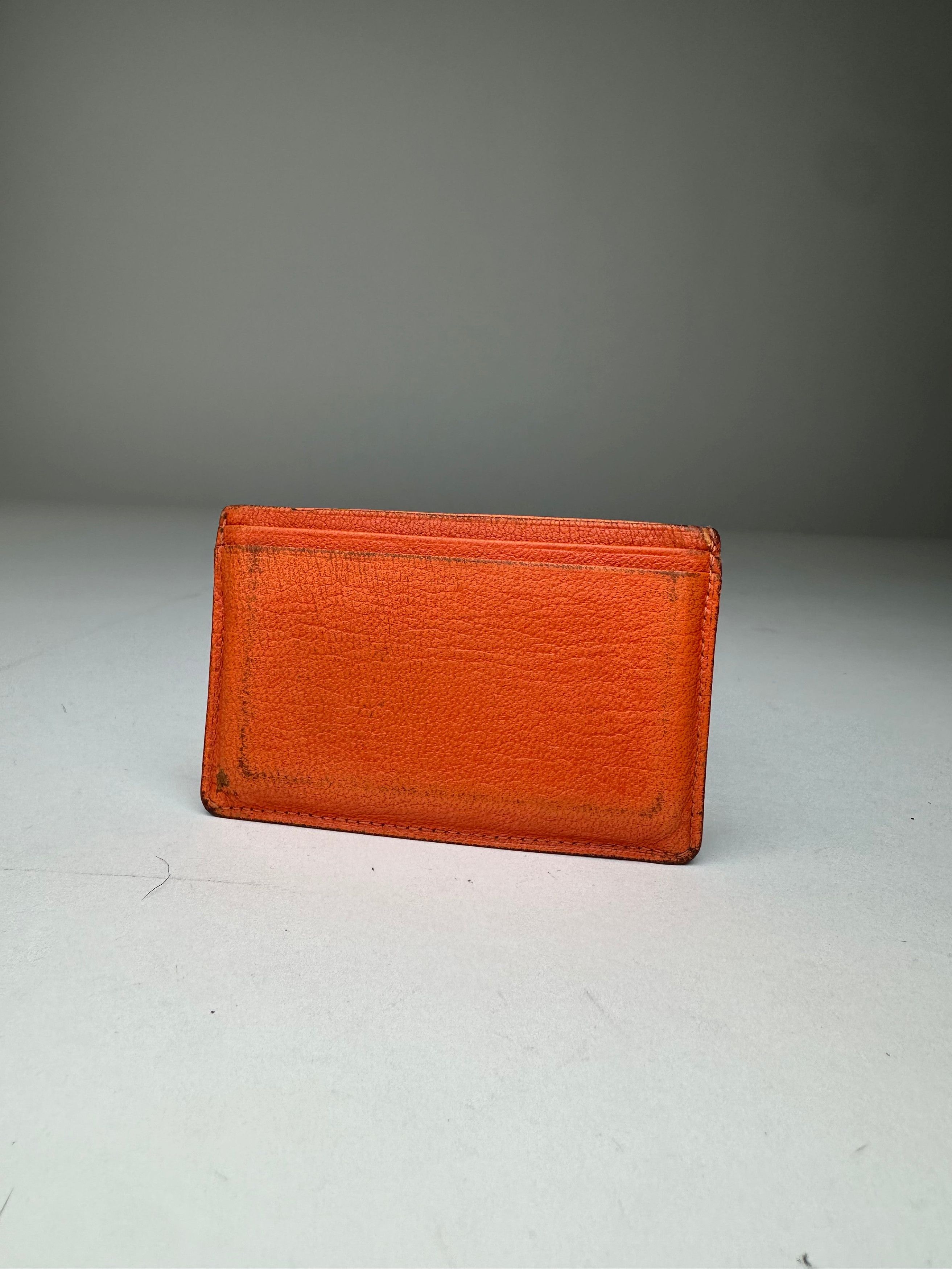 Chanel Vintage Leather Card Holder Orange Silver Size ONE SIZE - 2 Thumbnail