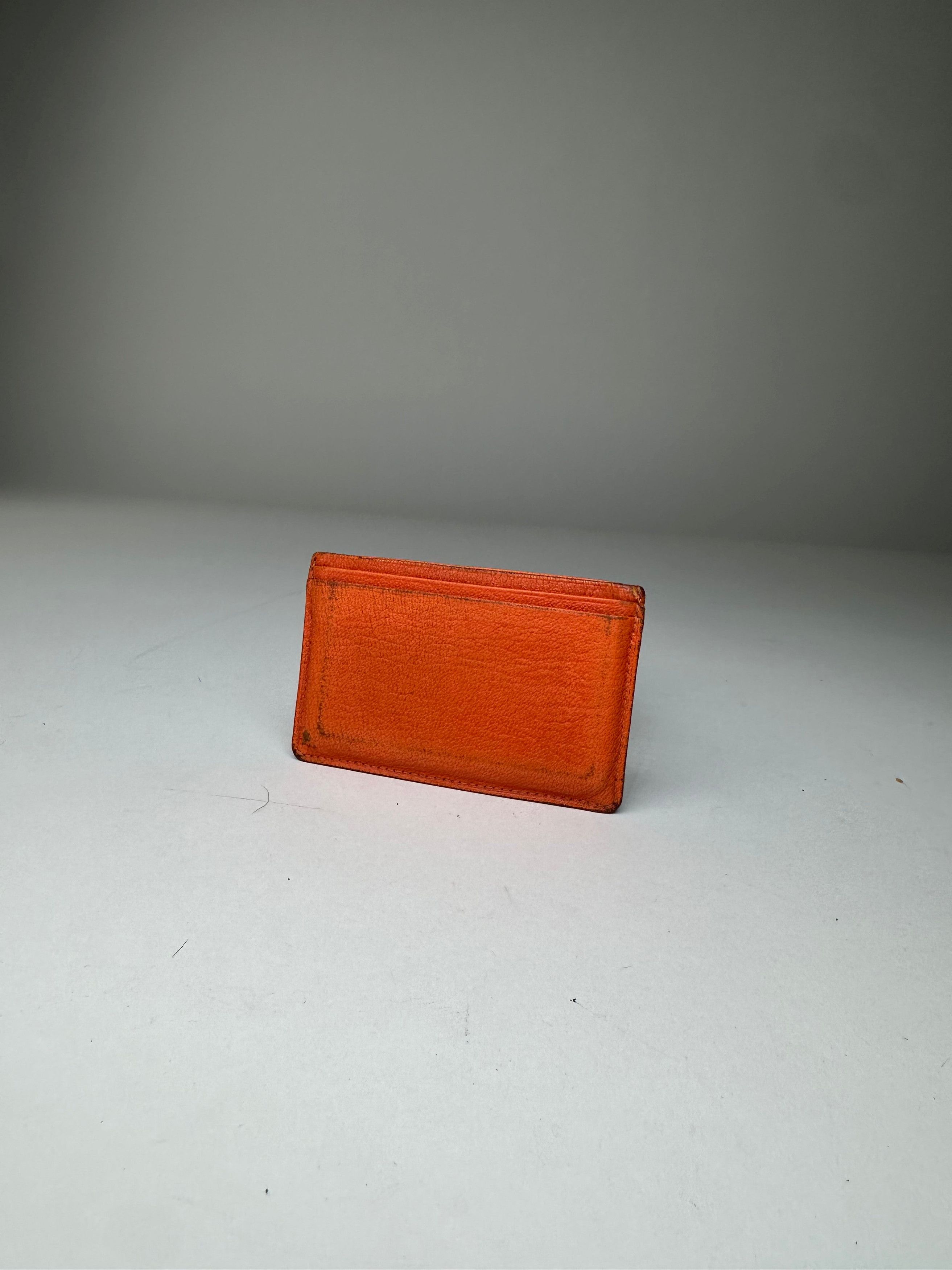 Chanel Vintage Leather Card Holder Orange Silver Size ONE SIZE - 9 Thumbnail