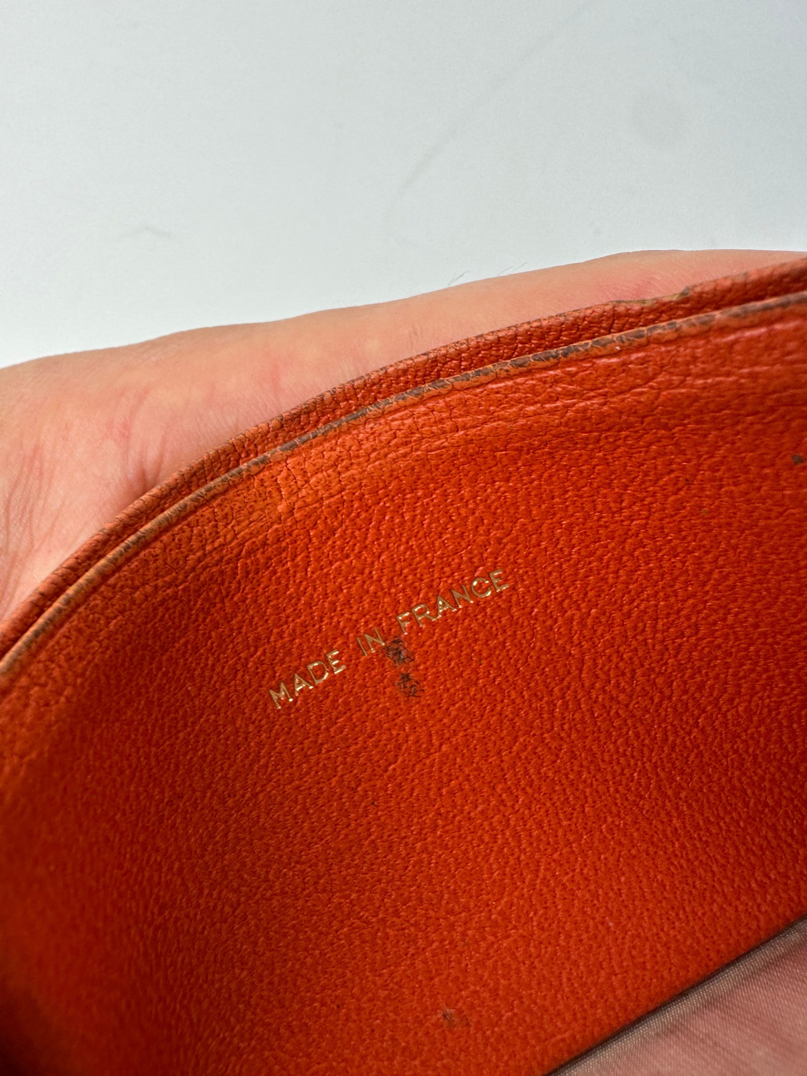 Chanel Vintage Leather Card Holder Orange Silver Size ONE SIZE - 3 Thumbnail