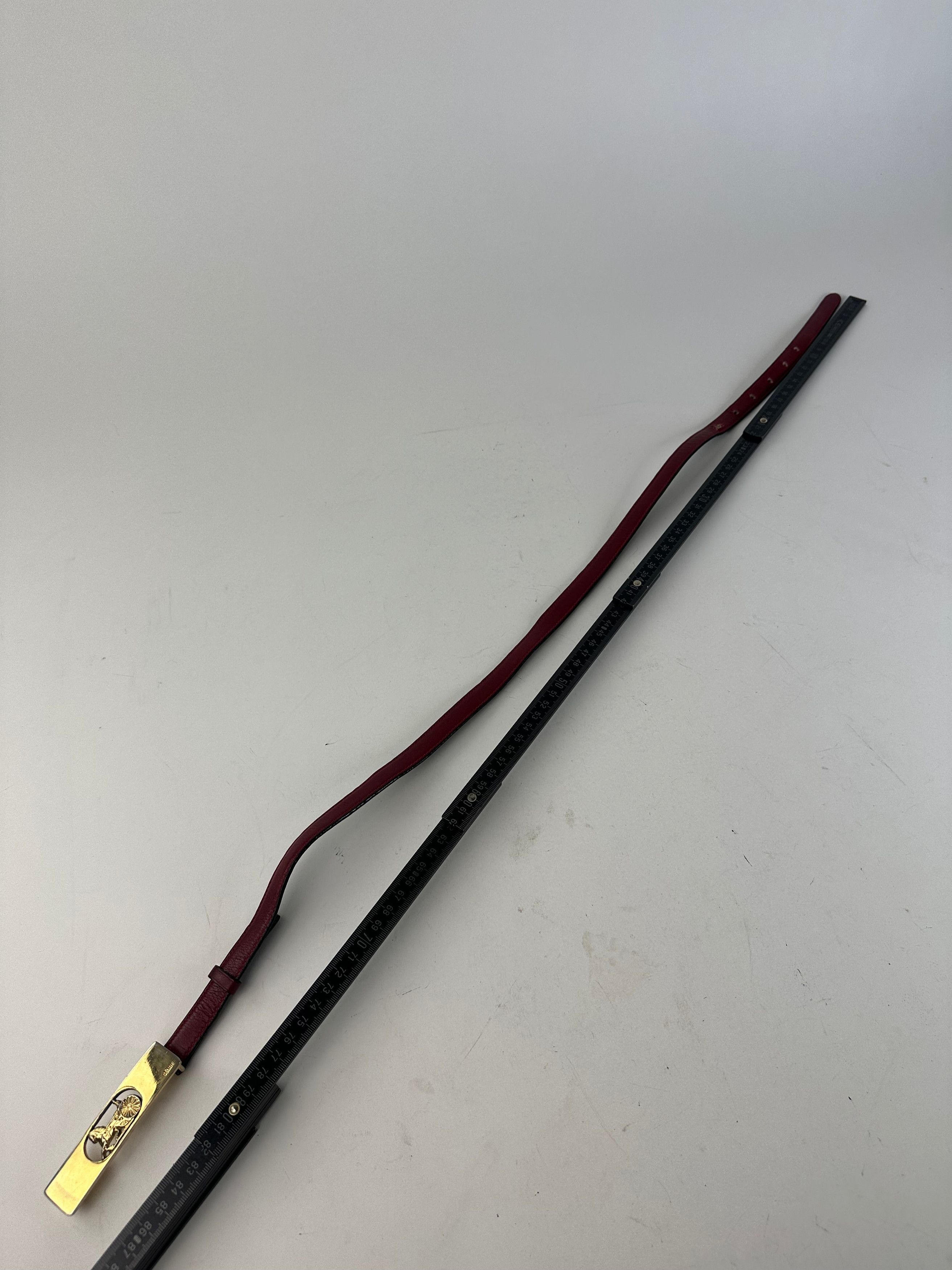 Celine Vintage Leather Belt Burgundy Size ONE SIZE - 10 Thumbnail