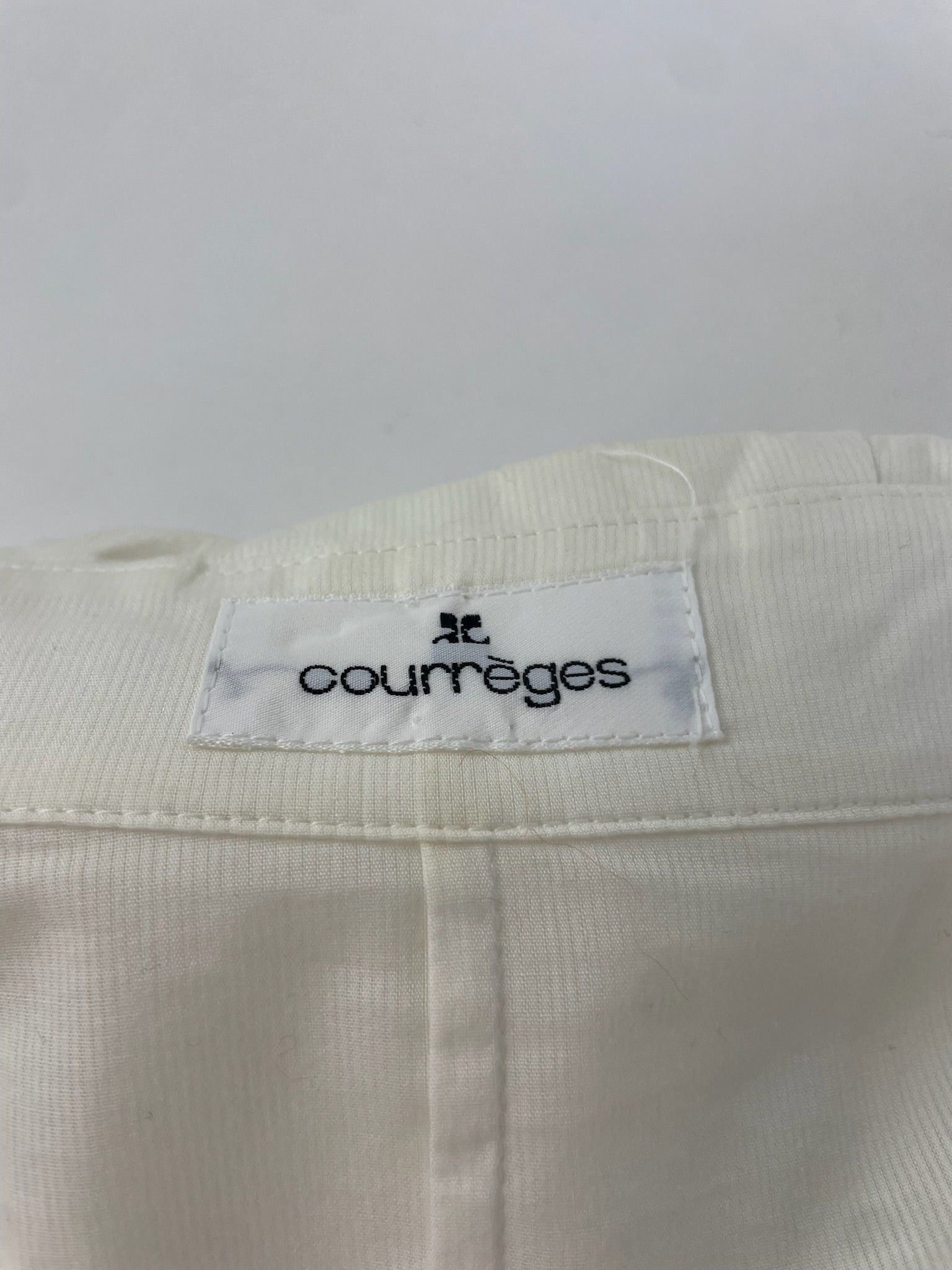 Courreges Vintage Cotton Coat White Silver Buttons Size M / US 6-8 / IT 42-44 - 6 Thumbnail