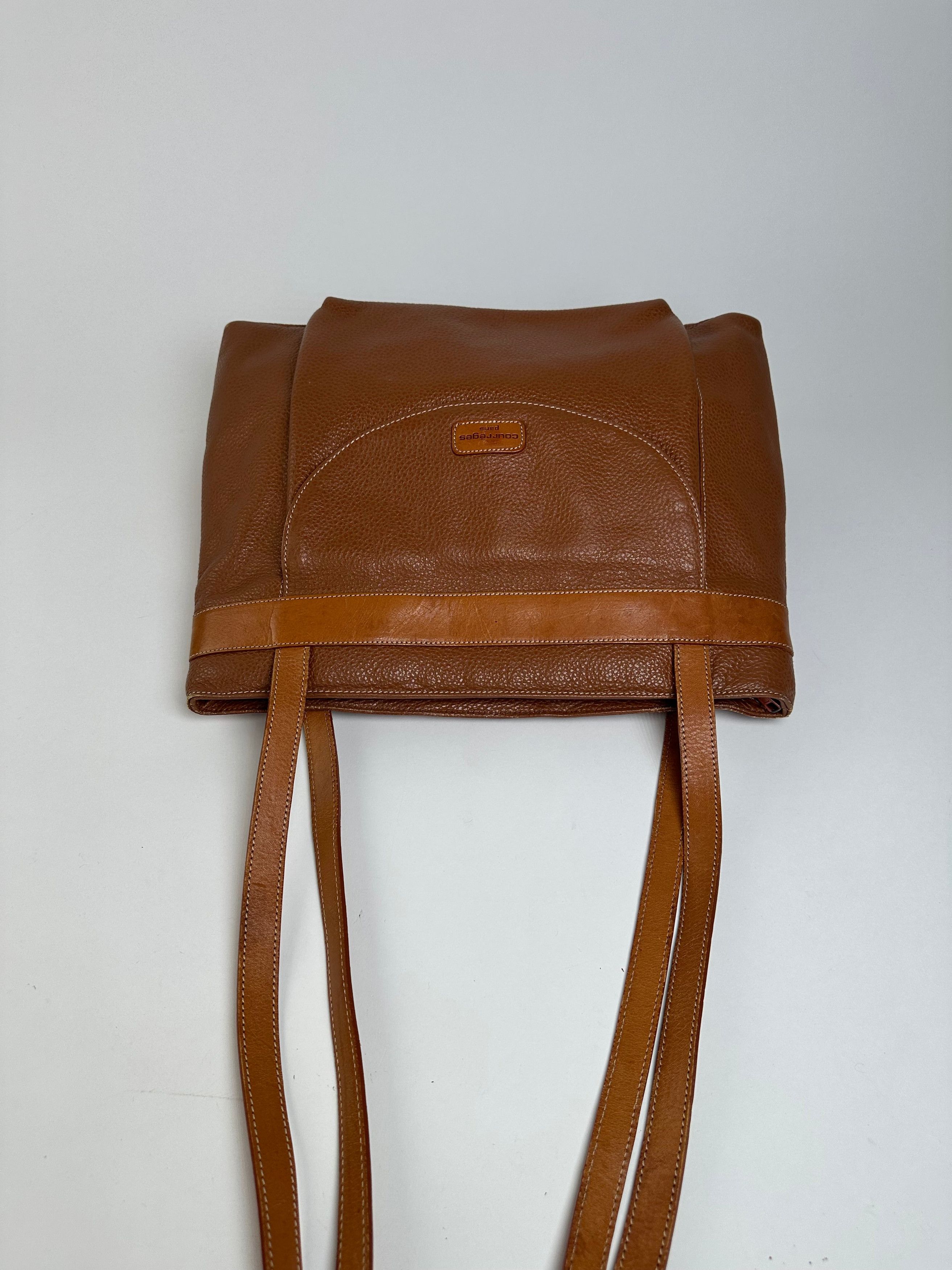Courreges Vintage Pebbled Shoulder Bag Tan Size ONE SIZE - 10 Thumbnail