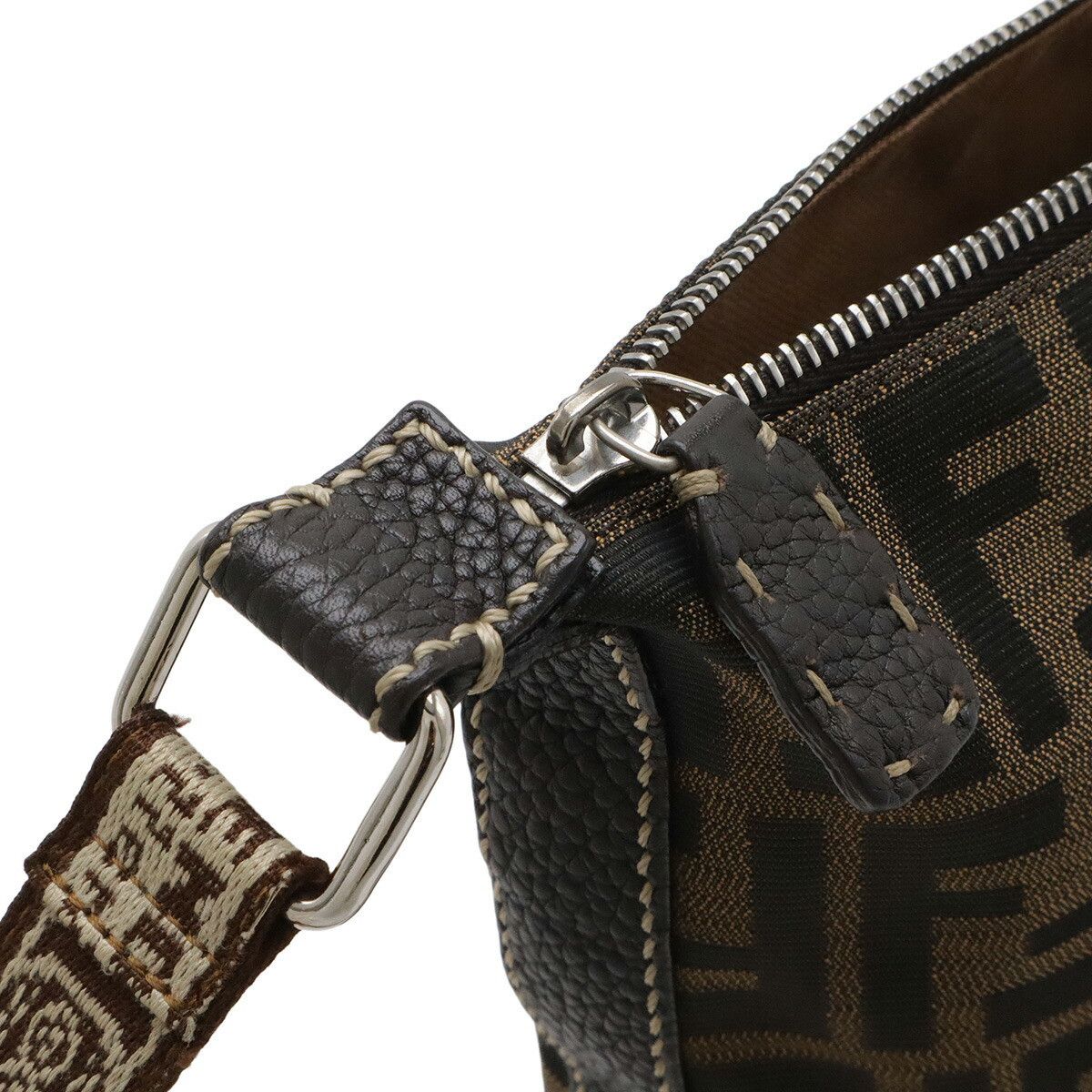 Fendi Fendi Fendi Selleria Zucca Canvas Leather Shoulder Bag Textile Crossbody Bag 8BT109 DUTY FREE for USA Size ONE SIZE - 4 Thumbnail