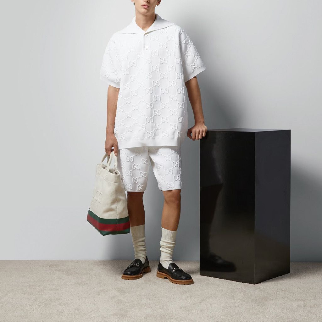 Gucci Jacquard Polo in White Size US XS / EU 42 / 0 - 6 Thumbnail