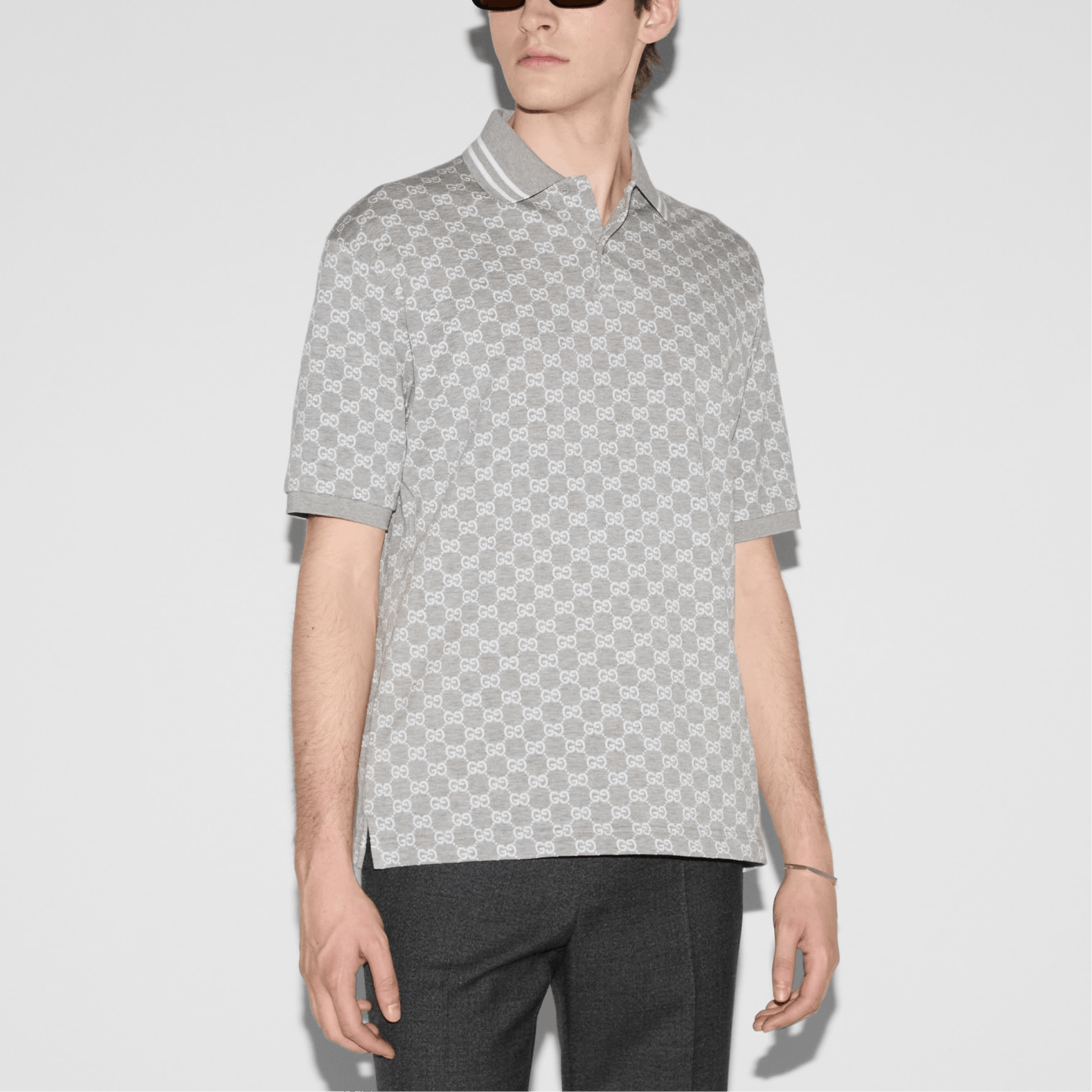 Gucci Classic GG Monogram Polo in Gray Size US L / EU 52-54 / 3 - 9 Thumbnail