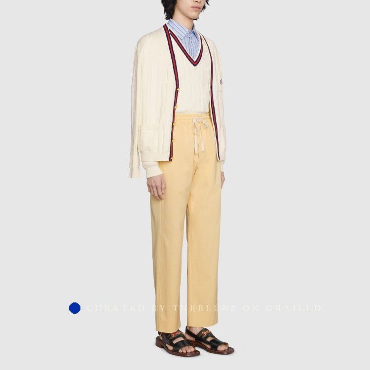 Gucci Beige V-Neck Sweater with Striped Trim Size US S / EU 44-46 / 1 - 8 Thumbnail