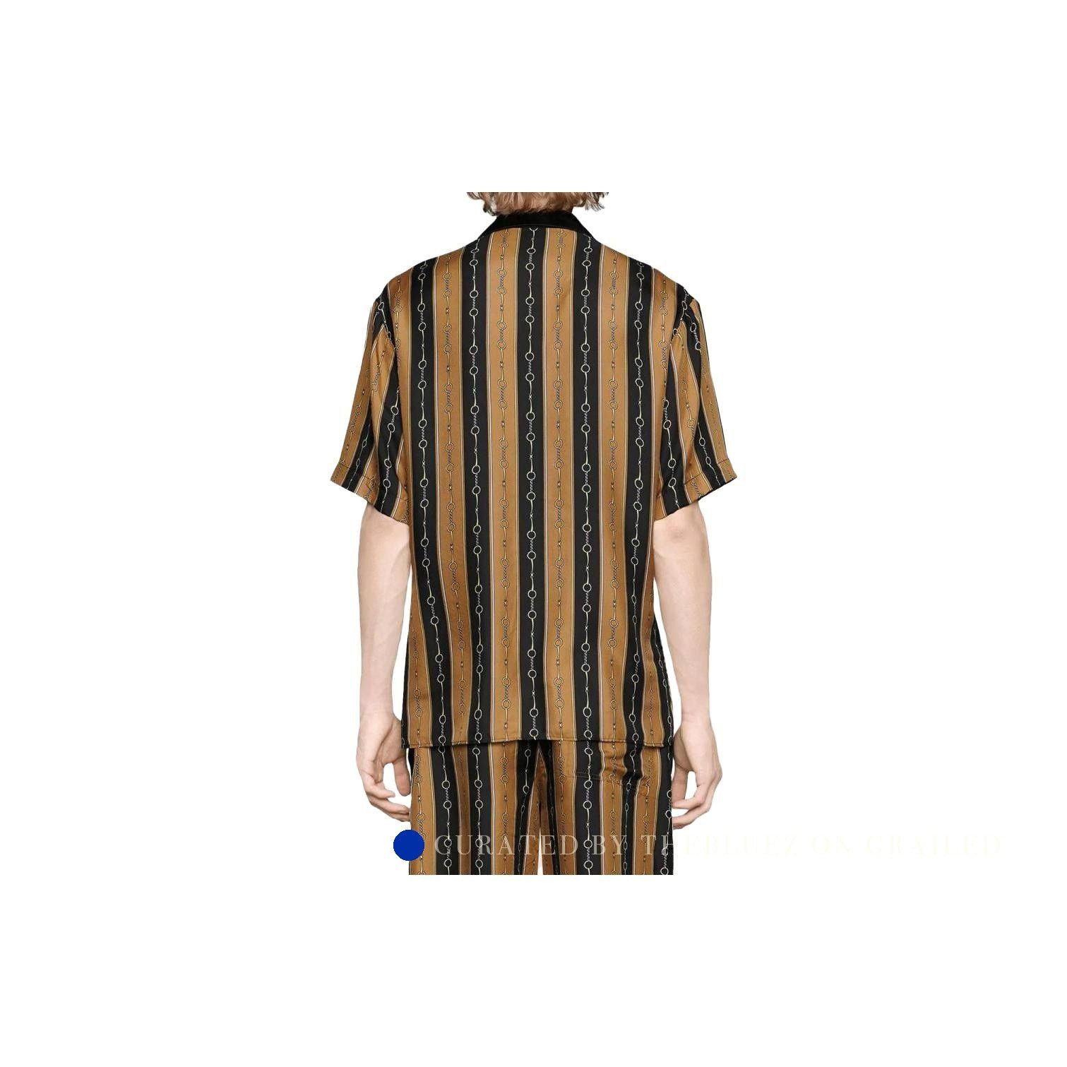 Gucci Chain Print Short Sleeve Shirt in Black Size US M / EU 48-50 / 2 - 12 Thumbnail
