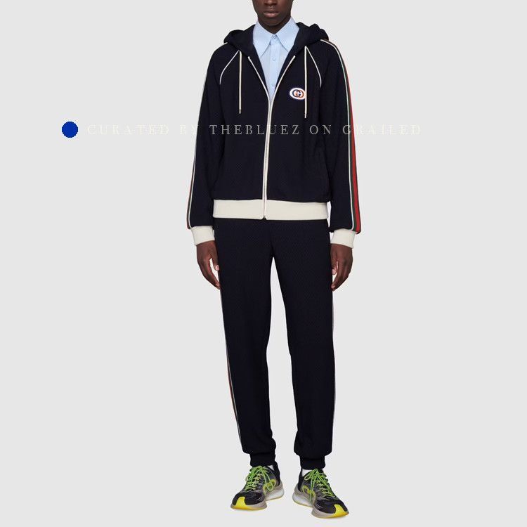 Gucci Cozy Blue Knit Sweatpants with Web Stripes Size US 28 / EU 44 - 9 Thumbnail