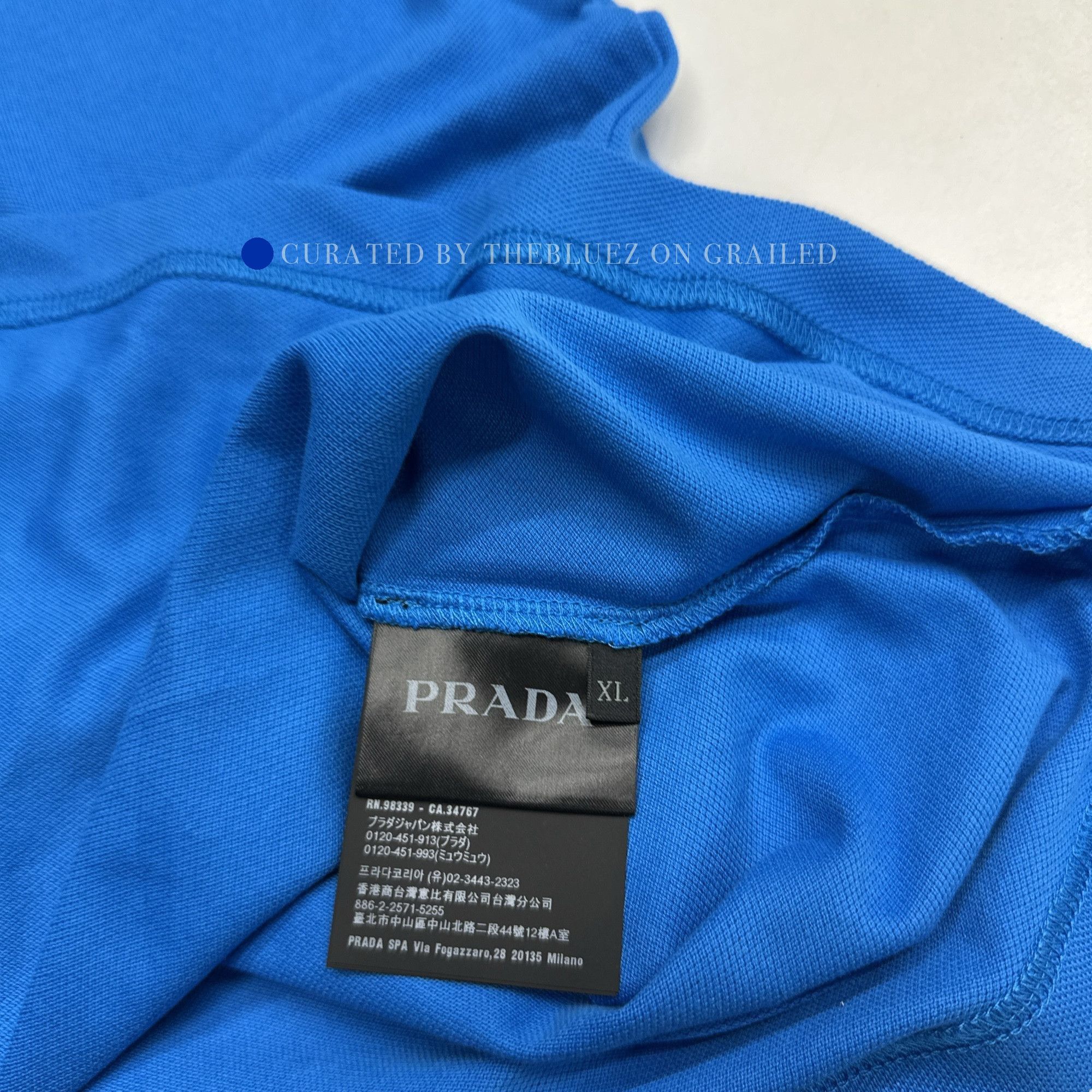 Prada Classic Blue Polo Shirt in XL Size US XL / EU 56 / 4 - 4 Thumbnail