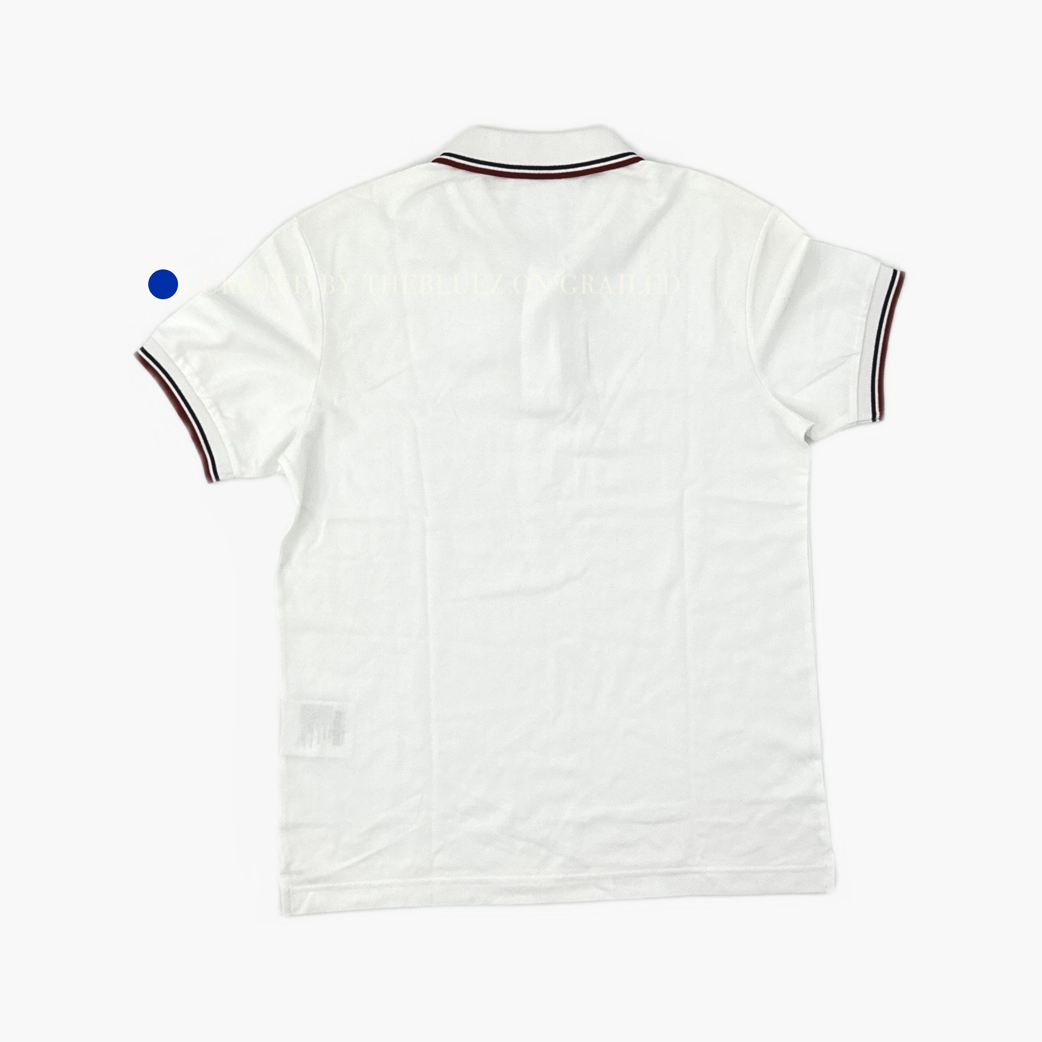 Prada Striped Trim Polo Shirt in White Size US M / EU 48-50 / 2 - 2 Thumbnail