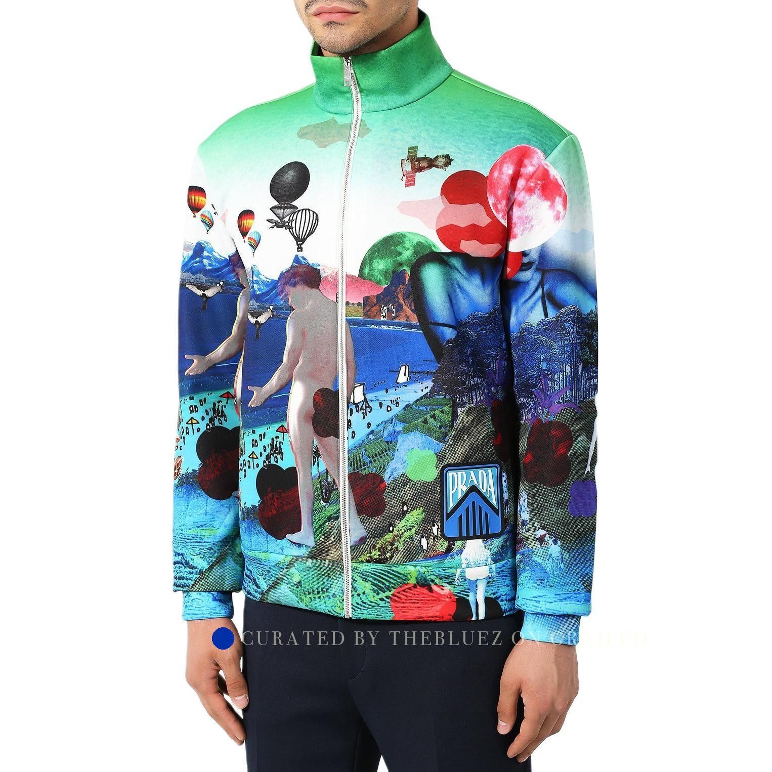 Prada Graphic Print Zip Jacket in Multi Size US M / EU 48-50 / 2 - 6 Thumbnail