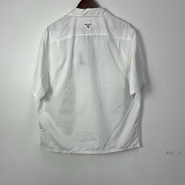 Prada Graphic Print White Button Up Shirt Size US XL / EU 56 / 4 - 2 Thumbnail
