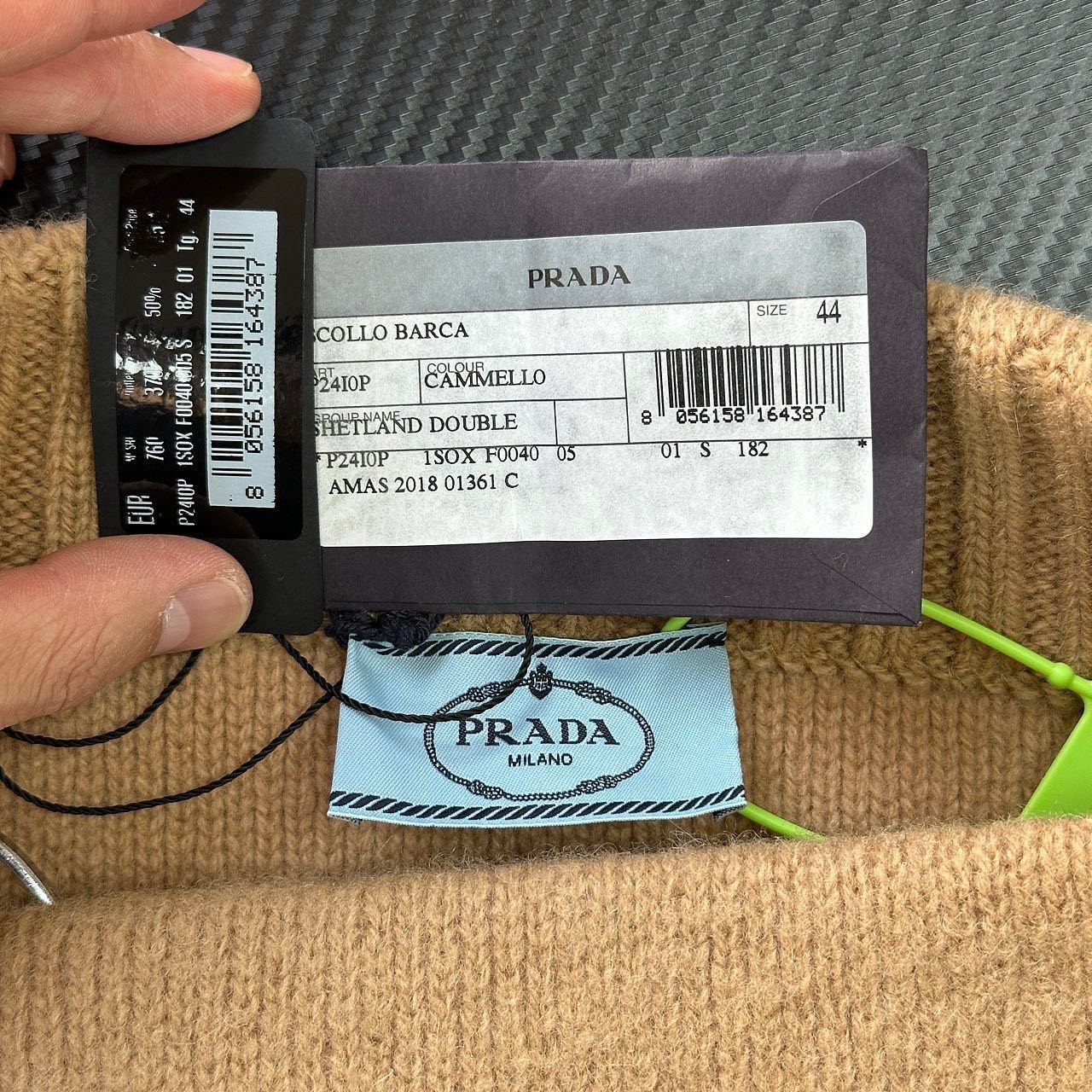 Prada Beige Knit Sweater with Logo Patch Size US S / EU 44-46 / 1 - 3 Thumbnail