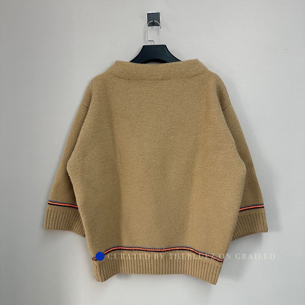 Prada Beige Knit Sweater with Logo Patch Size US S / EU 44-46 / 1 - 2 Thumbnail