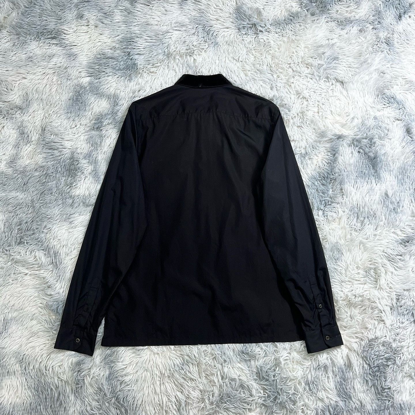 Prada Black Sequin Collar Button Up Shirt Size US L / EU 52-54 / 3 - 2 Thumbnail