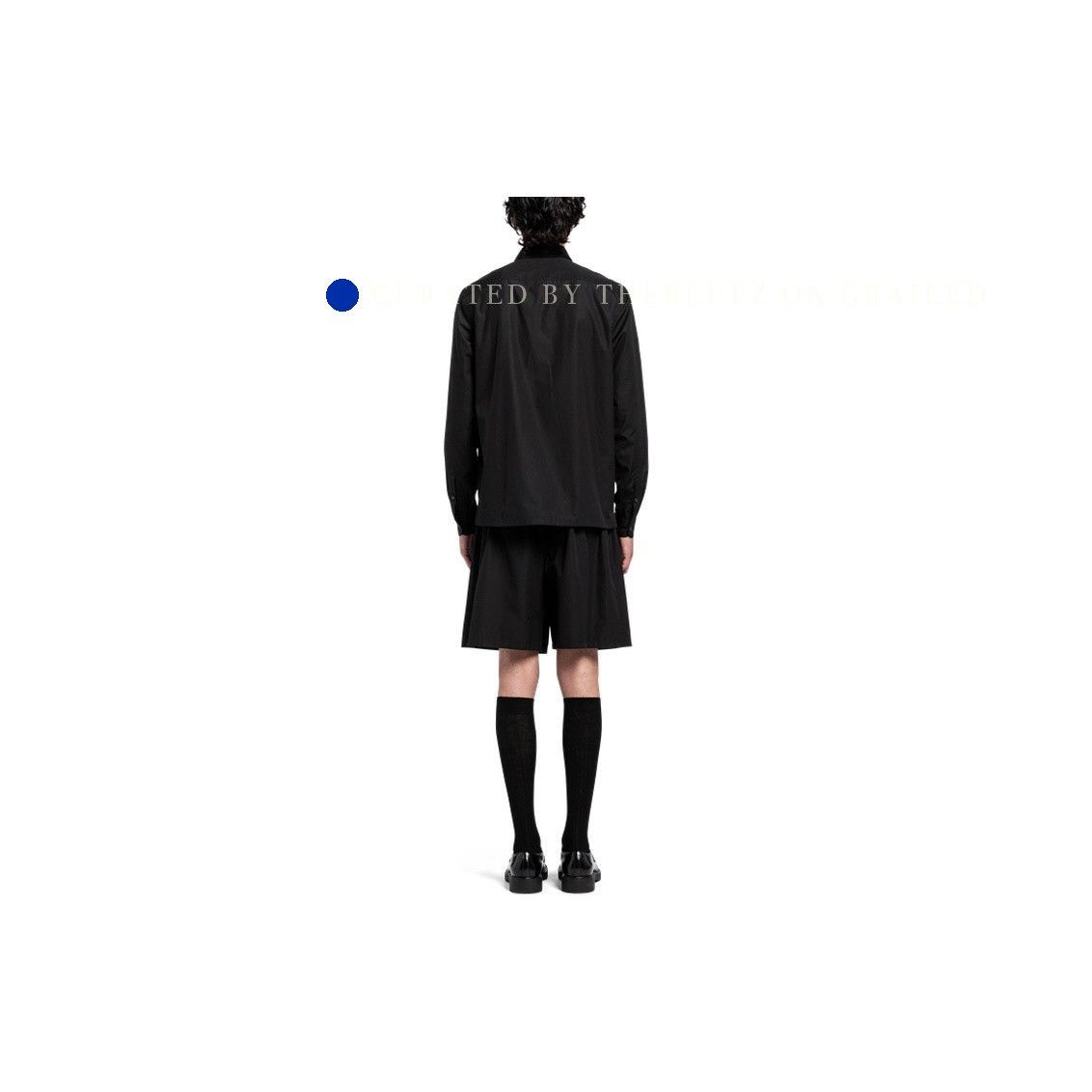 Prada Black Sequin Collar Button Up Shirt Size US L / EU 52-54 / 3 - 9 Thumbnail