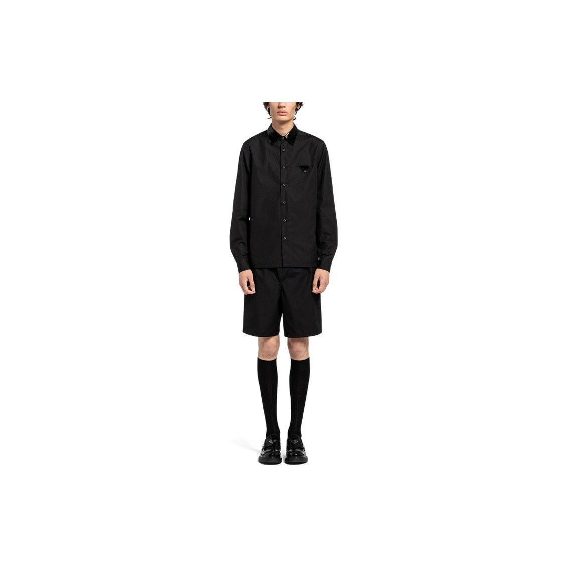 Prada Black Sequin Collar Button Up Shirt Size US L / EU 52-54 / 3 - 8 Thumbnail