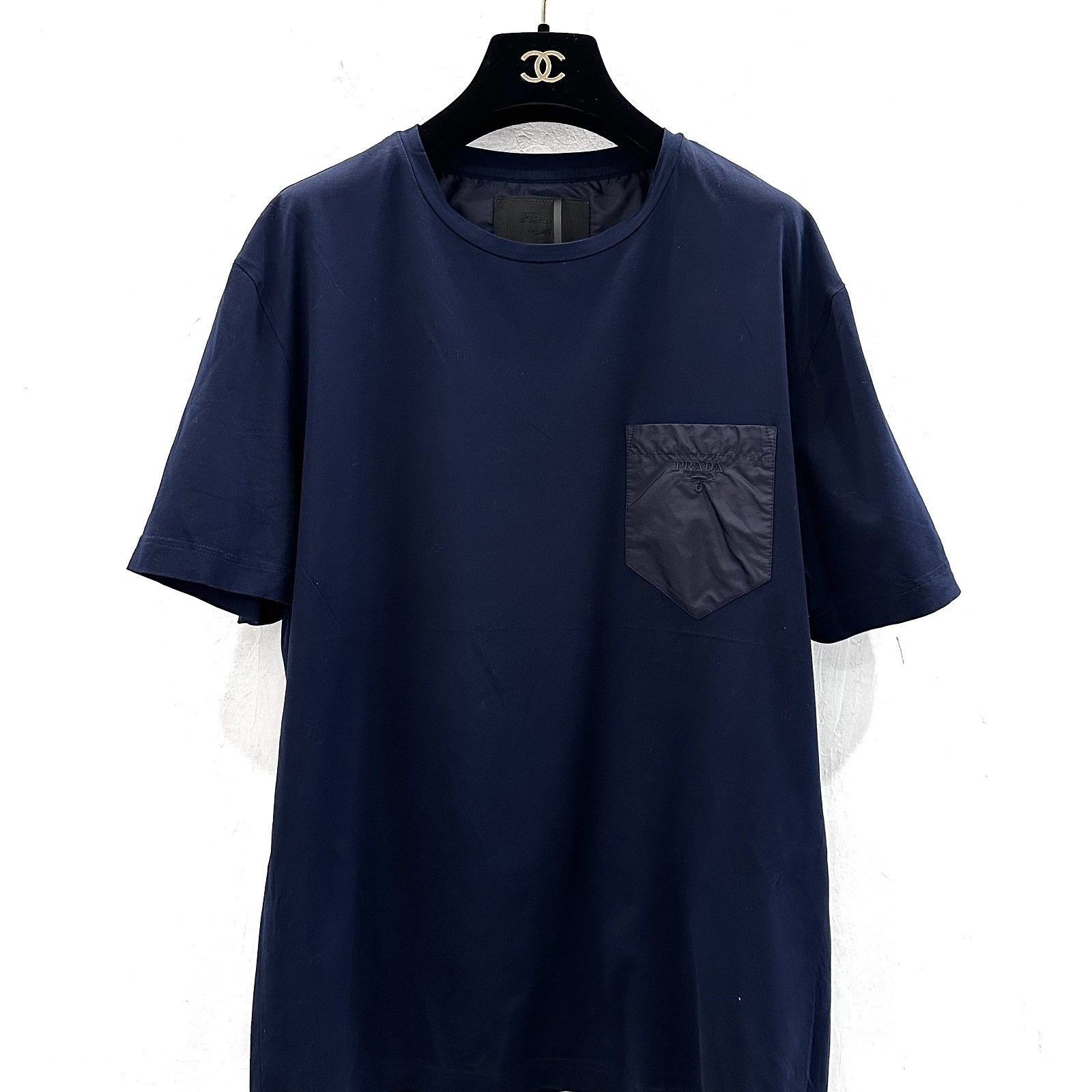 Prada Pocket Logo T-Shirt in Blue, Size XL Size US XL / EU 56 / 4 - 10 Thumbnail