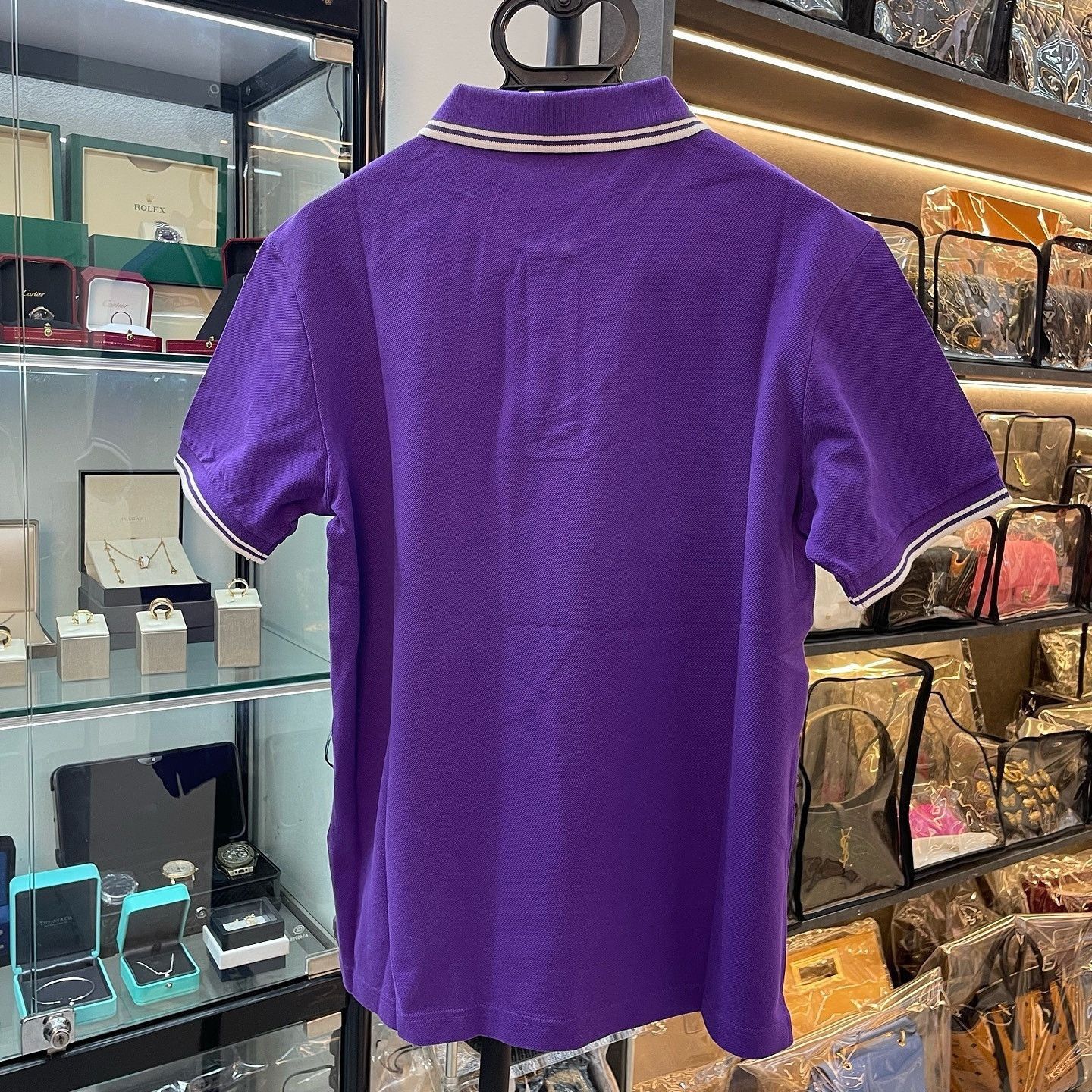Prada Stylish Purple Logo Patch Polo Shirt Size US L / EU 52-54 / 3 - 2 Thumbnail