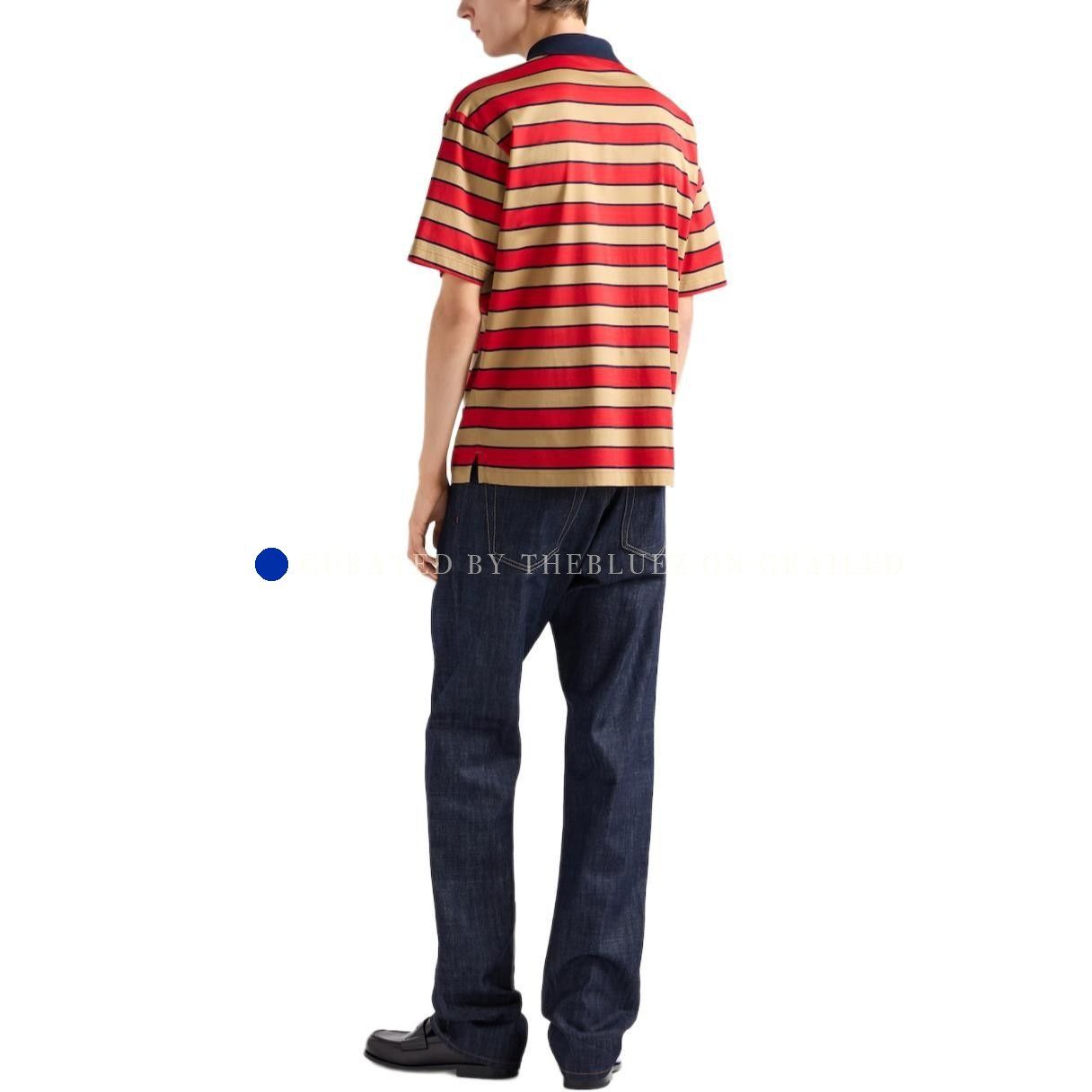 Prada Striped Logo Polo in Size XXL Size US XXL / EU 58 / 5 - 6 Thumbnail