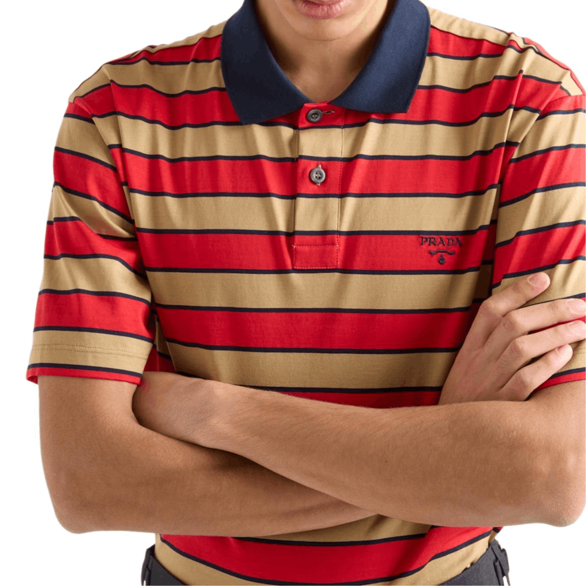 Prada Striped Logo Polo in Size XXL Size US XXL / EU 58 / 5 - 7 Thumbnail