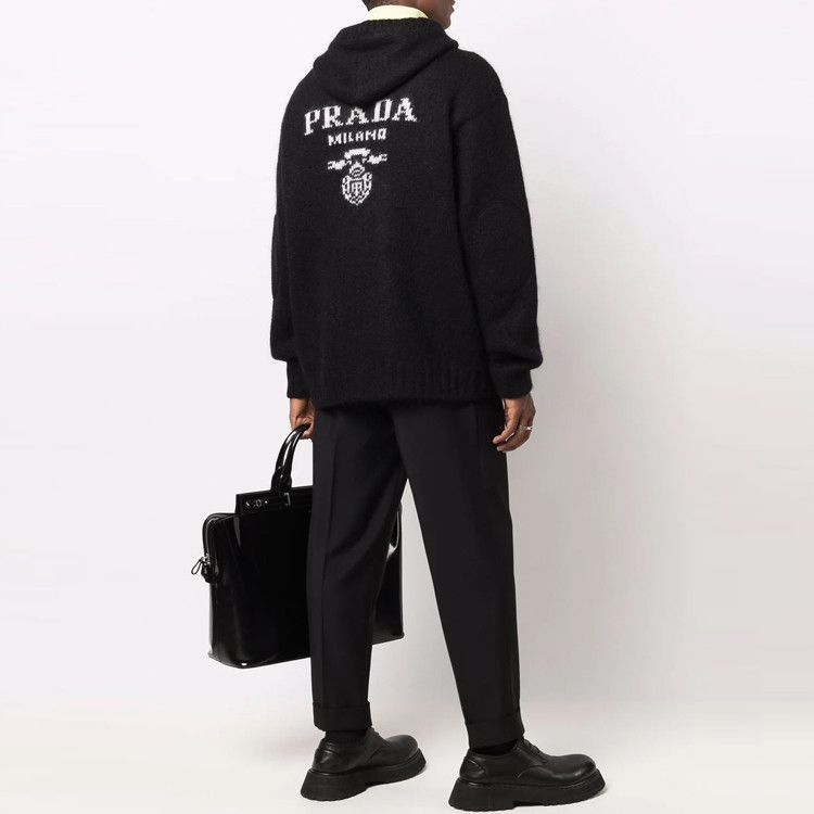 Prada Black Zip Hoodie with Logo Detail Size US L / EU 52-54 / 3 - 12 Thumbnail