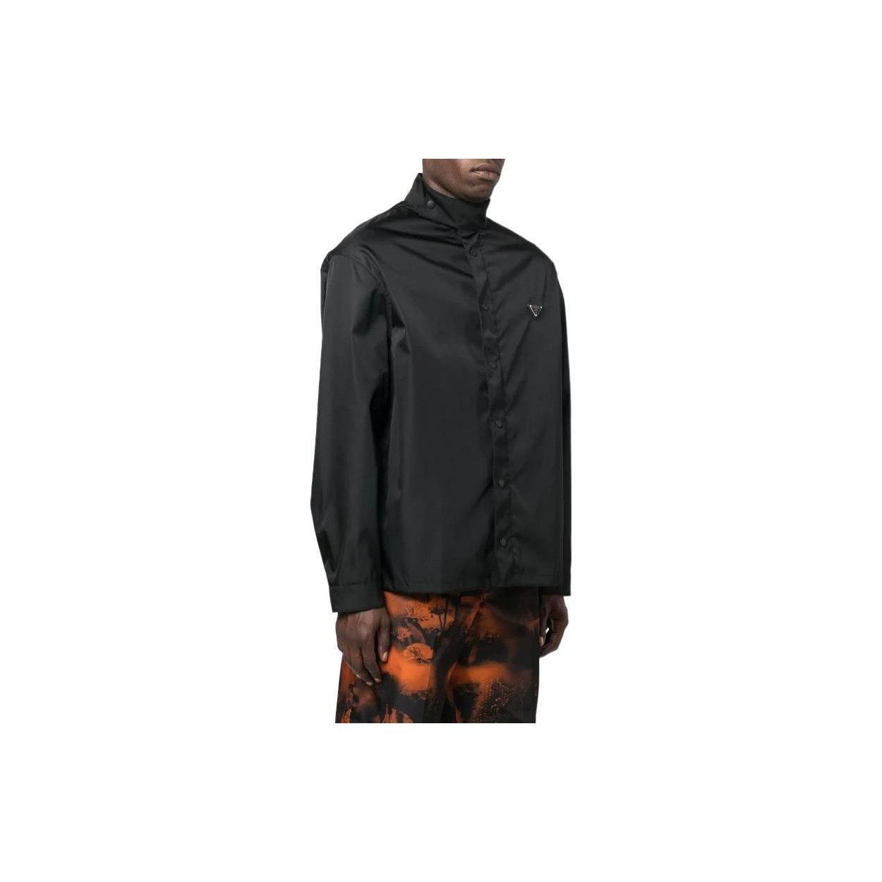 Prada High Collar Black Button-Up Shirt Size US M / EU 48-50 / 2 - 9 Thumbnail