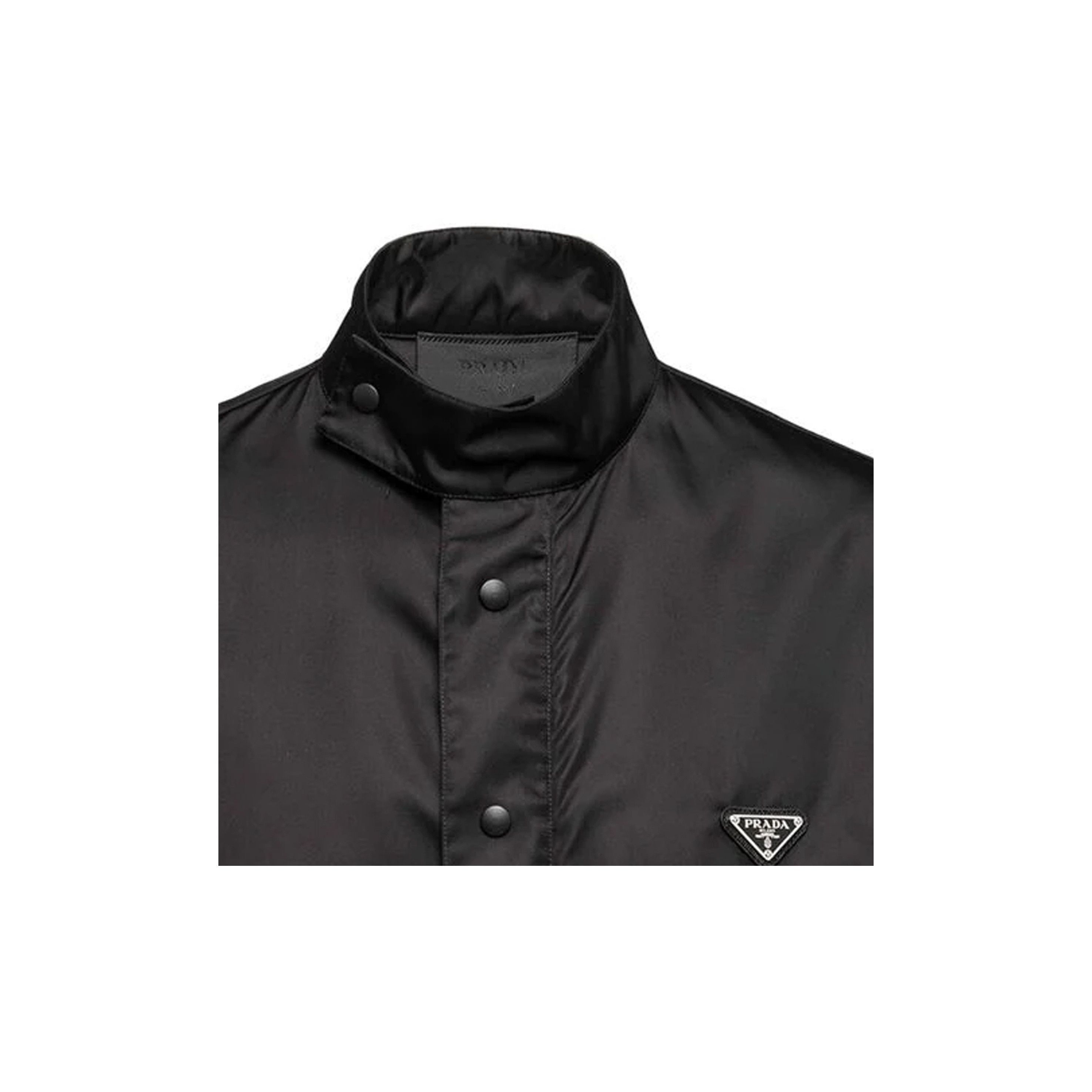 Prada High Collar Black Button-Up Shirt Size US M / EU 48-50 / 2 - 10 Thumbnail