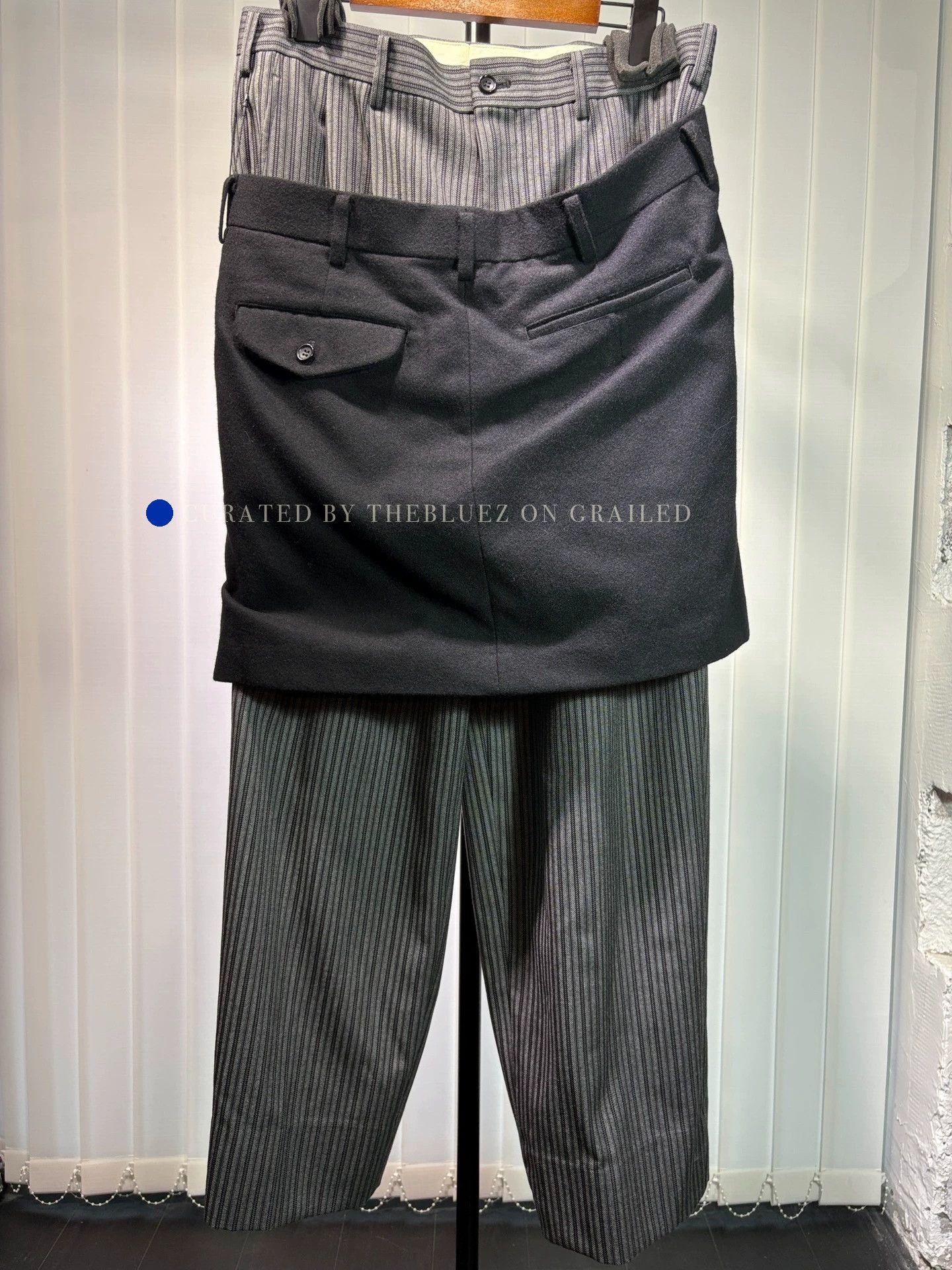 Comme des Garcons Wool Striped Trousers in Black Size US 32 / EU 48 - 2 Thumbnail