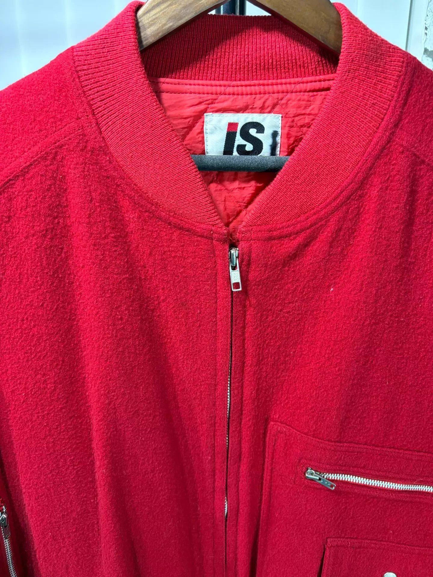 Issey Miyake Vintage 80s Wool Bomber Jacket Size US L / EU 52-54 / 3 - 3 Thumbnail