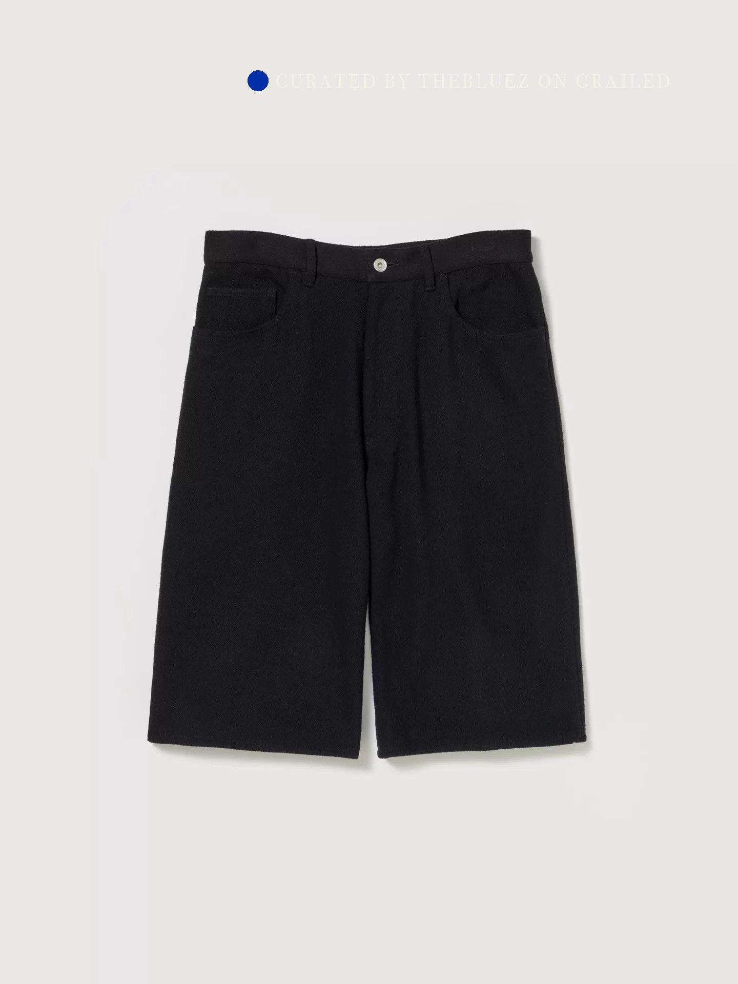 Auralee Wide Black Denim Shorts Size US 34 / EU 50 - 2 Thumbnail