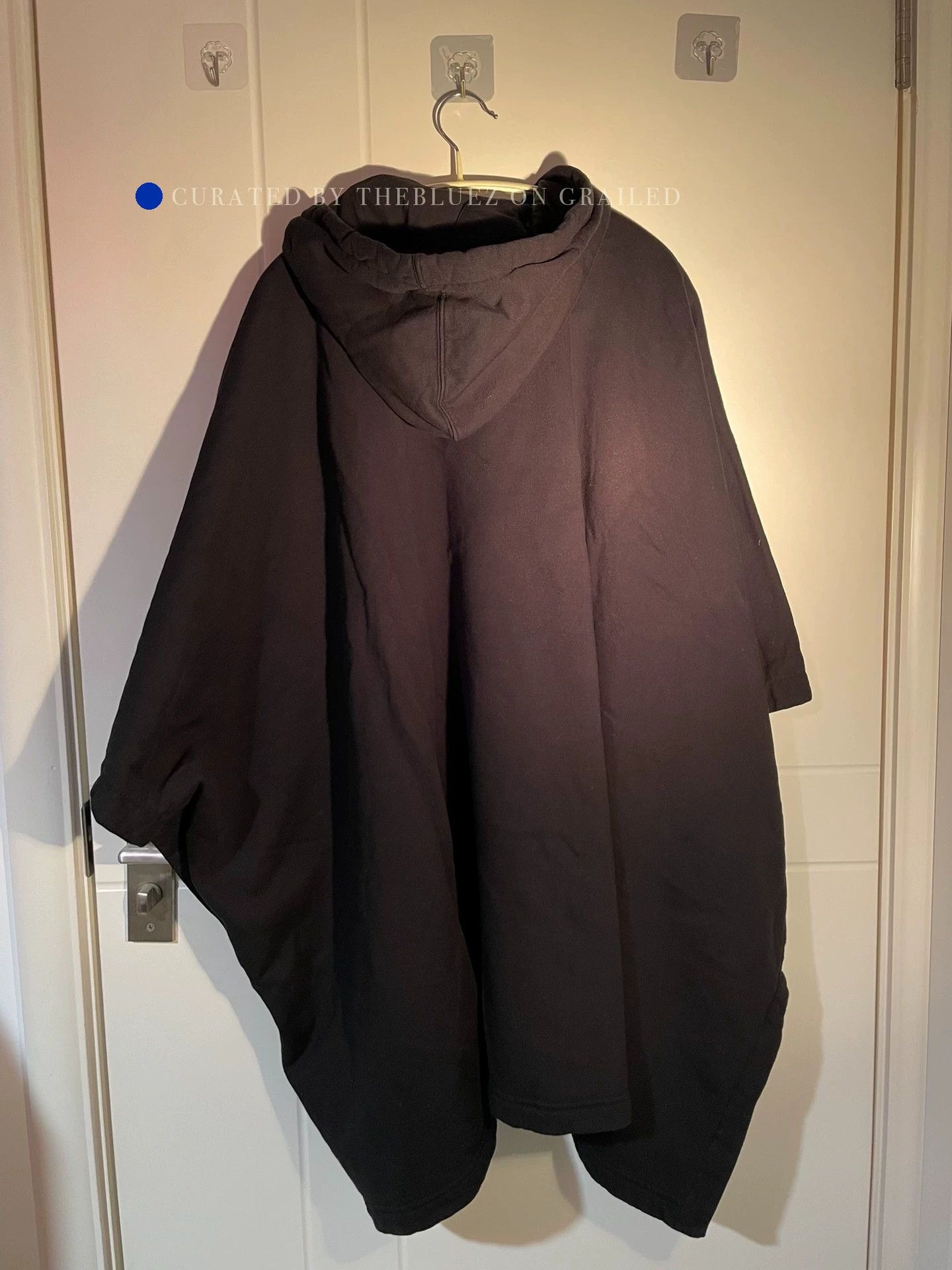 Rick Owens Hooded Fleece-Lined Black Cloak Size US XS / EU 42 / 0 - 3 Thumbnail