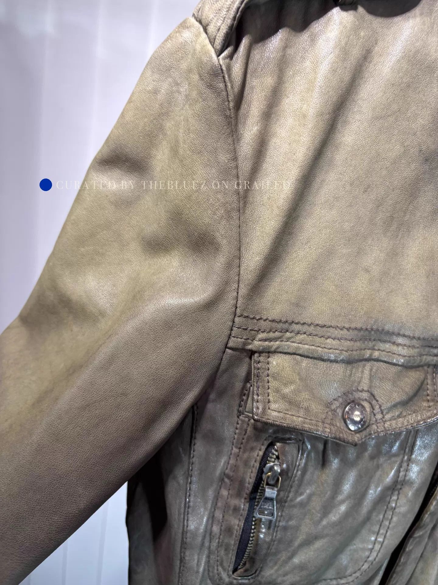 Katharine Hamnett London Vintage Tobacco Leather Jacket Size US L / EU 52-54 / 3 - 4 Thumbnail