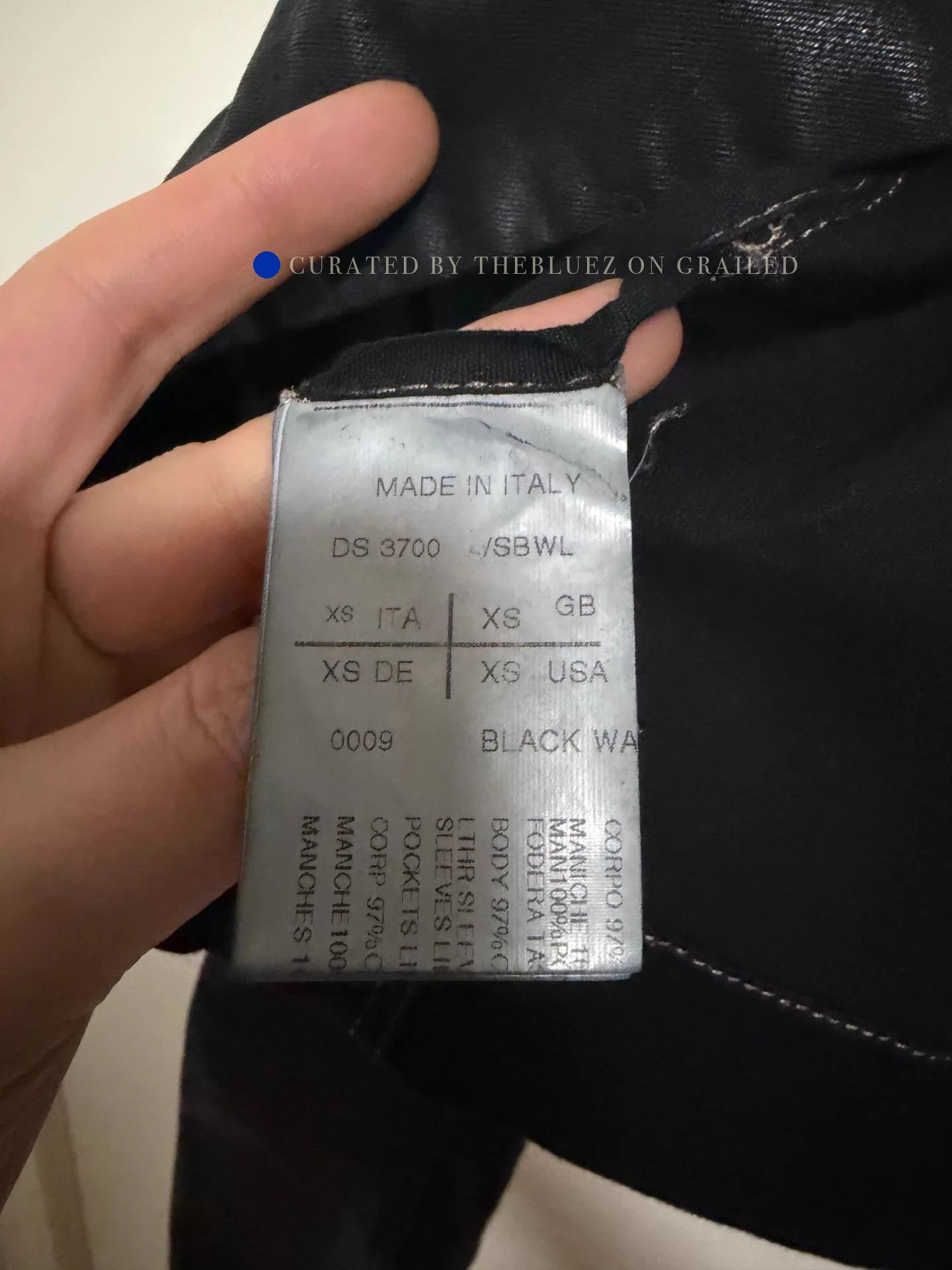 Rick Owens Slim Fit Black Denim and Cowhide Jacket Size US XS / EU 42 / 0 - 6 Thumbnail