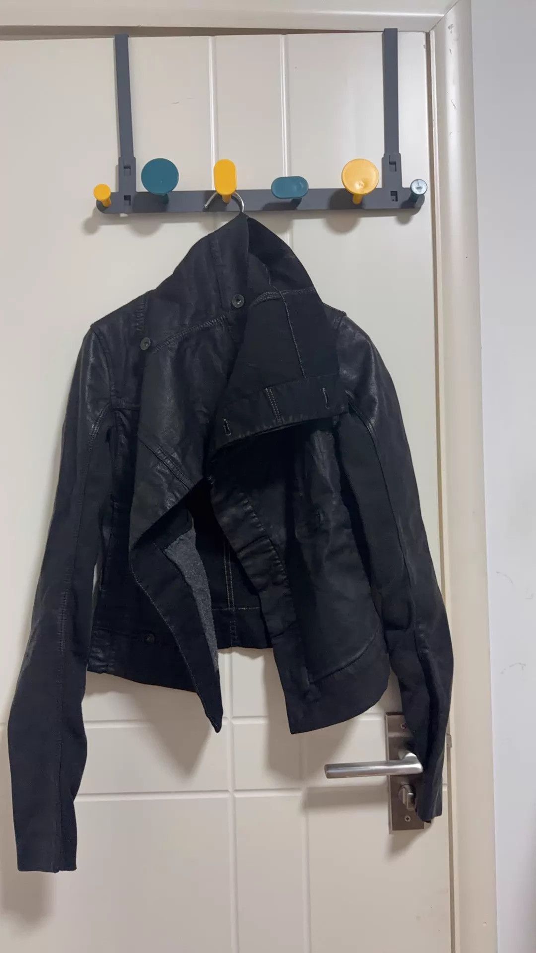 Rick Owens Slim Fit Black Denim and Cowhide Jacket Size US XS / EU 42 / 0 - 2 Thumbnail