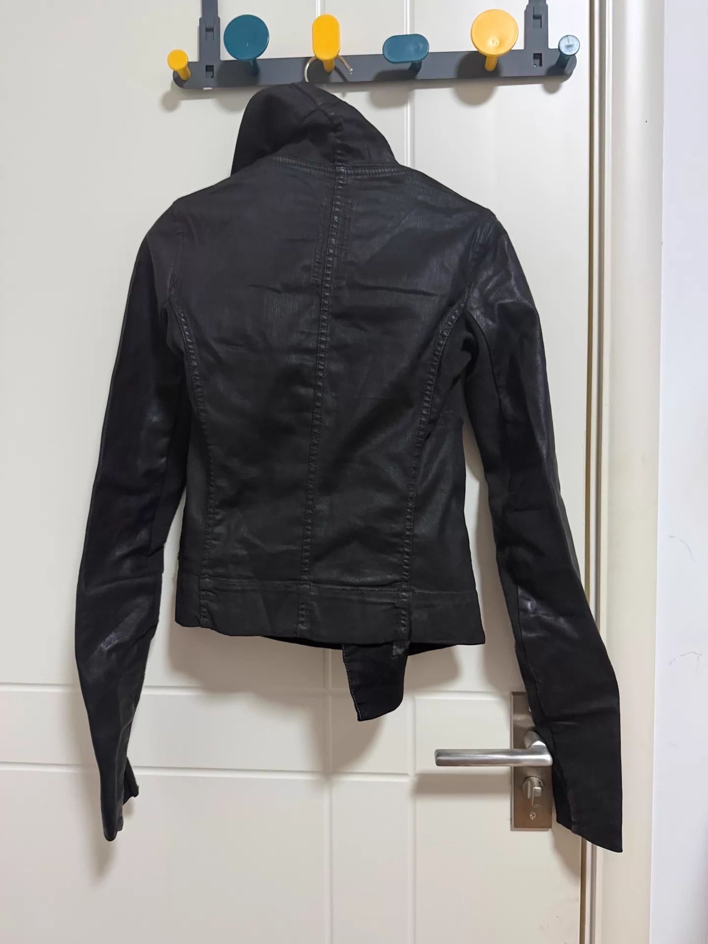 Rick Owens Slim Fit Black Denim and Cowhide Jacket Size US XS / EU 42 / 0 - 4 Thumbnail