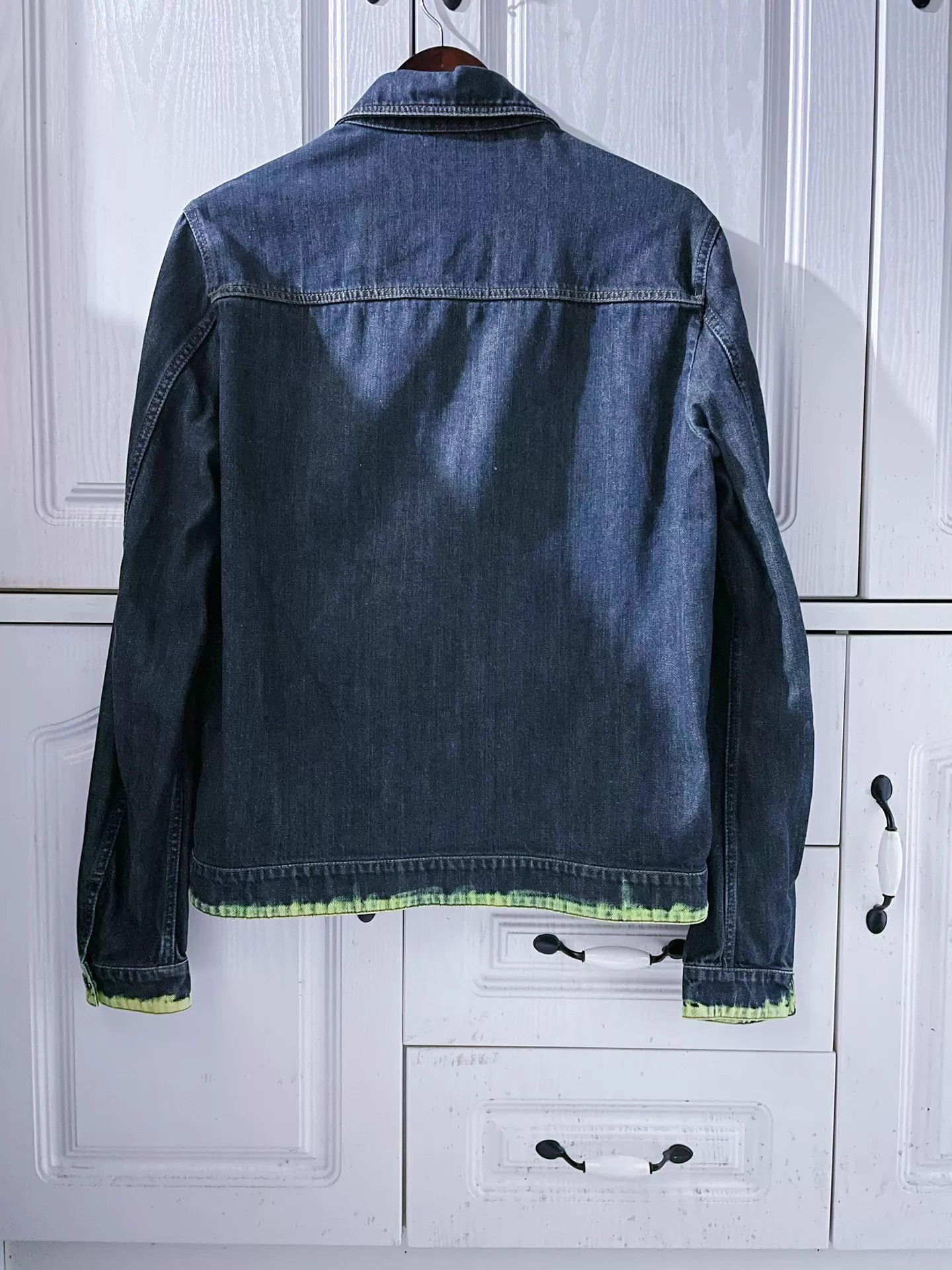 Versace Neon Green Trim Denim Jacket Size US S / EU 44-46 / 1 - 2 Thumbnail