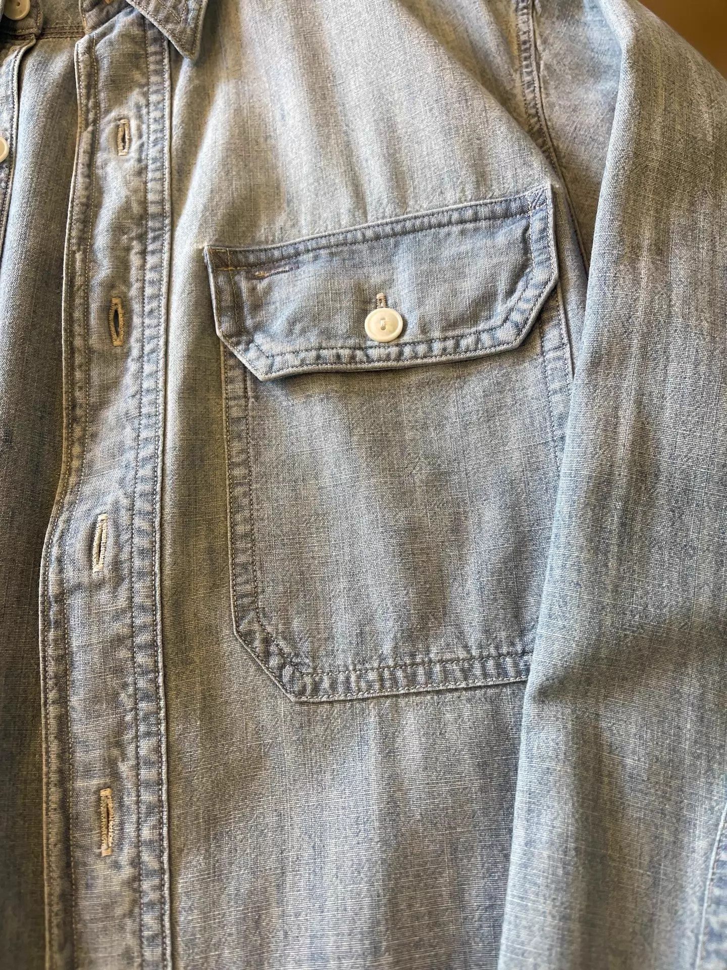 RRL Ralph Lauren Vintage Denim Button-Up Shirt in Blue Size US S / EU 44-46 / 1 - 7 Thumbnail