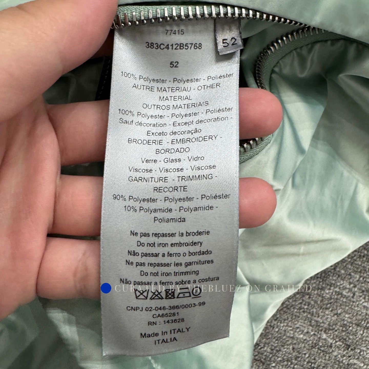 Dior Mint Green Half-Zip Shell Jacket Size US L / EU 52-54 / 3 - 3 Thumbnail