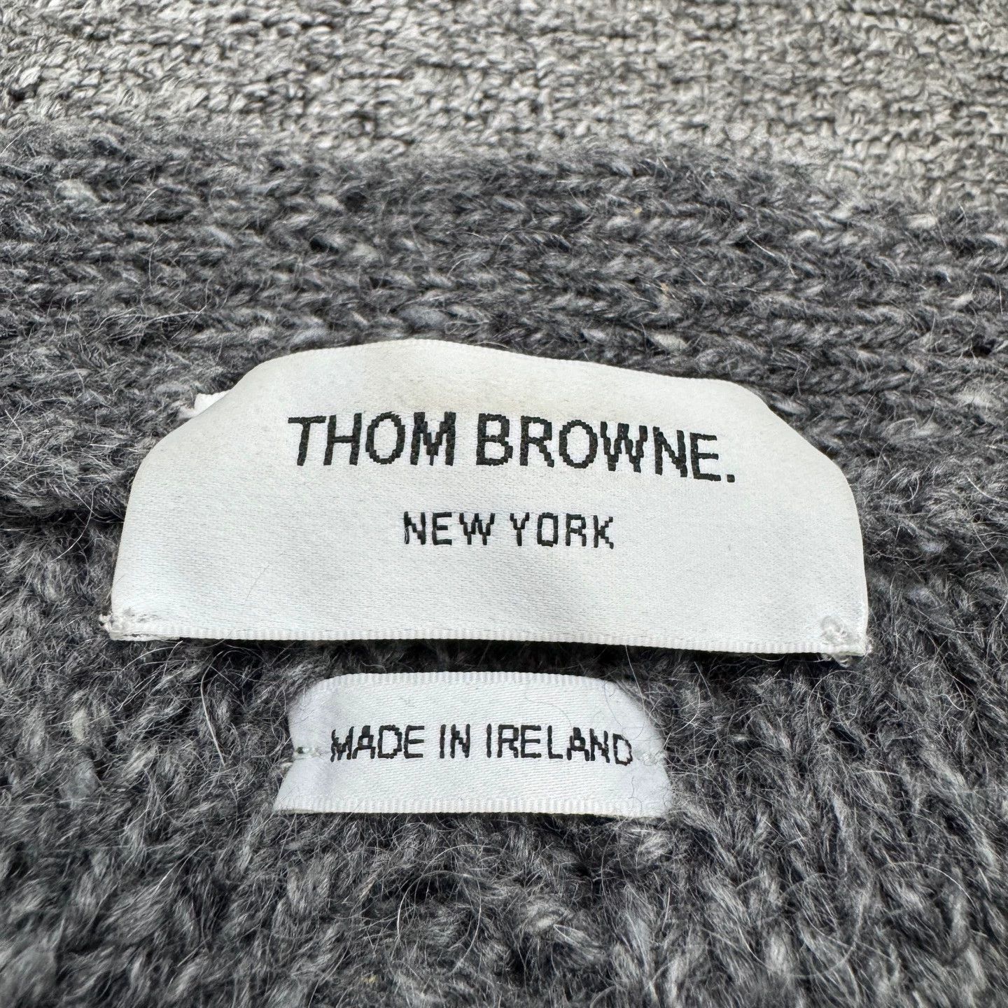 Thom Browne Black Knit Cardigan in Mohair Blend Size US XXL / EU 58 / 5 - 2 Thumbnail