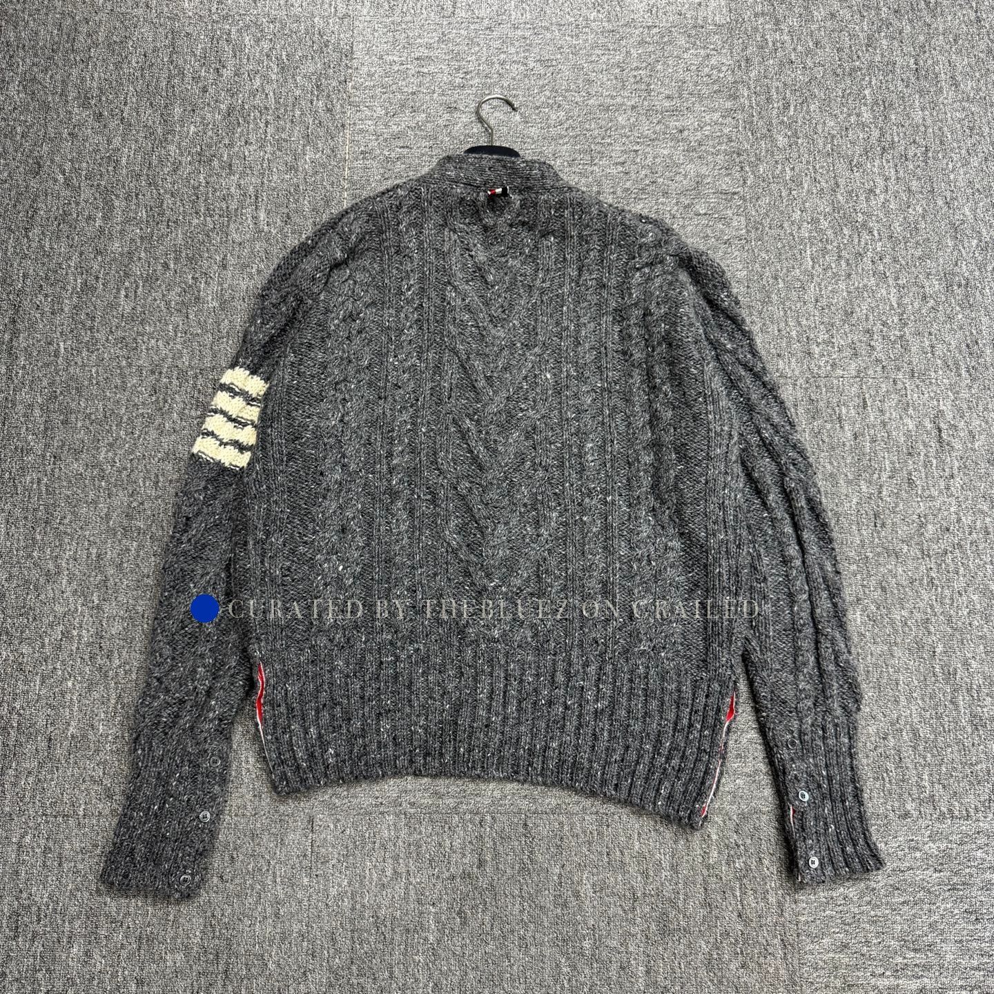Thom Browne Black Knit Cardigan in Mohair Blend Size US XXL / EU 58 / 5 - 5 Thumbnail