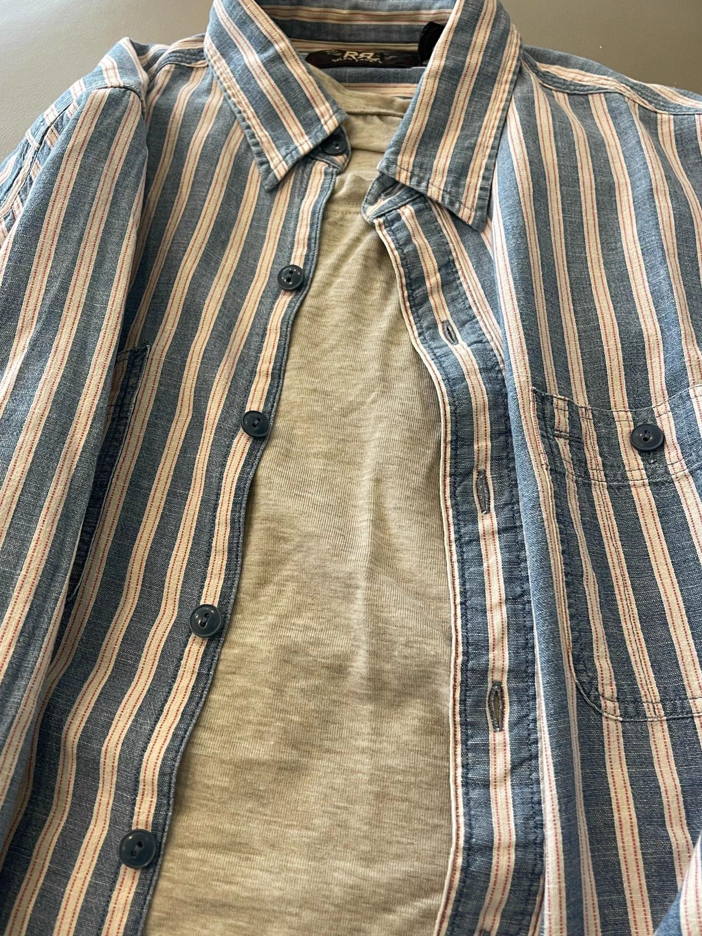 RRL Ralph Lauren Classic Vertical Striped Button-Up Shirt Size US S / EU 44-46 / 1 - 4 Thumbnail