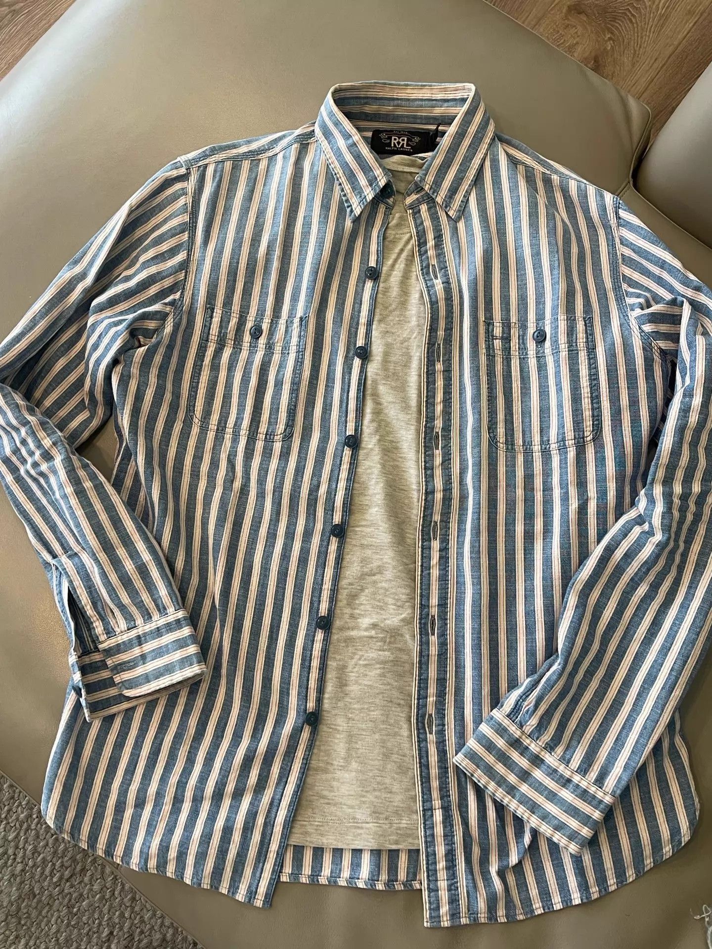 RRL Ralph Lauren Classic Vertical Striped Button-Up Shirt Size US S / EU 44-46 / 1 - 2 Thumbnail