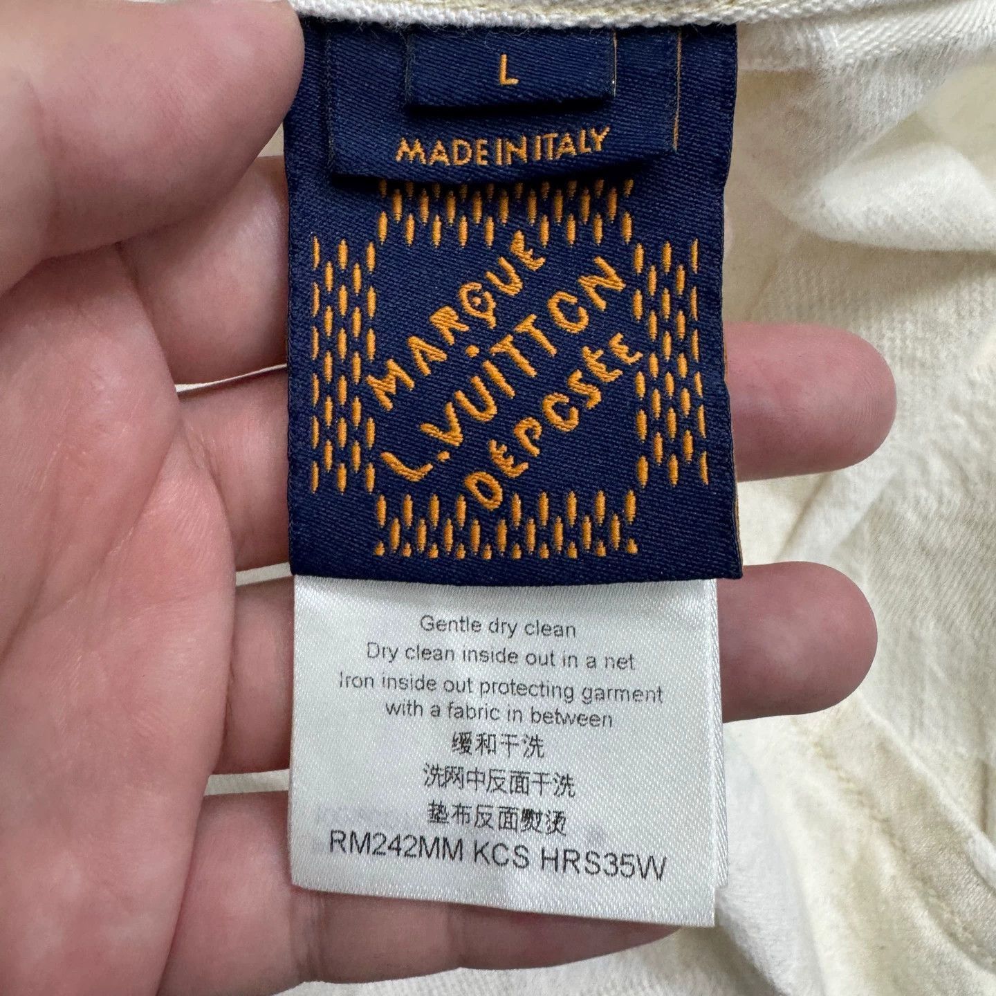 Louis Vuitton Damier Denim Short Sleeve Tee in White Size US L / EU 52-54 / 3 - 3 Thumbnail