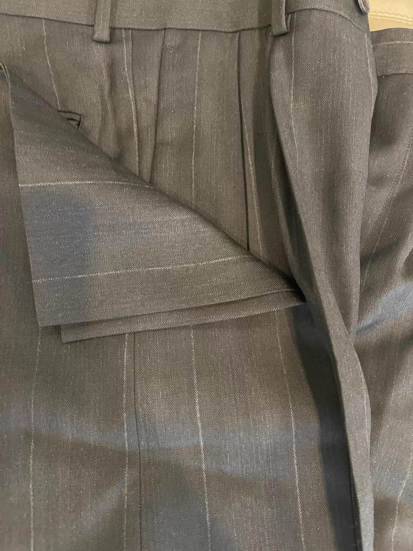 Auralee Two-Tuck Wool Slacks in Charcoal Blue Size US 34 / EU 50 - 6 Thumbnail