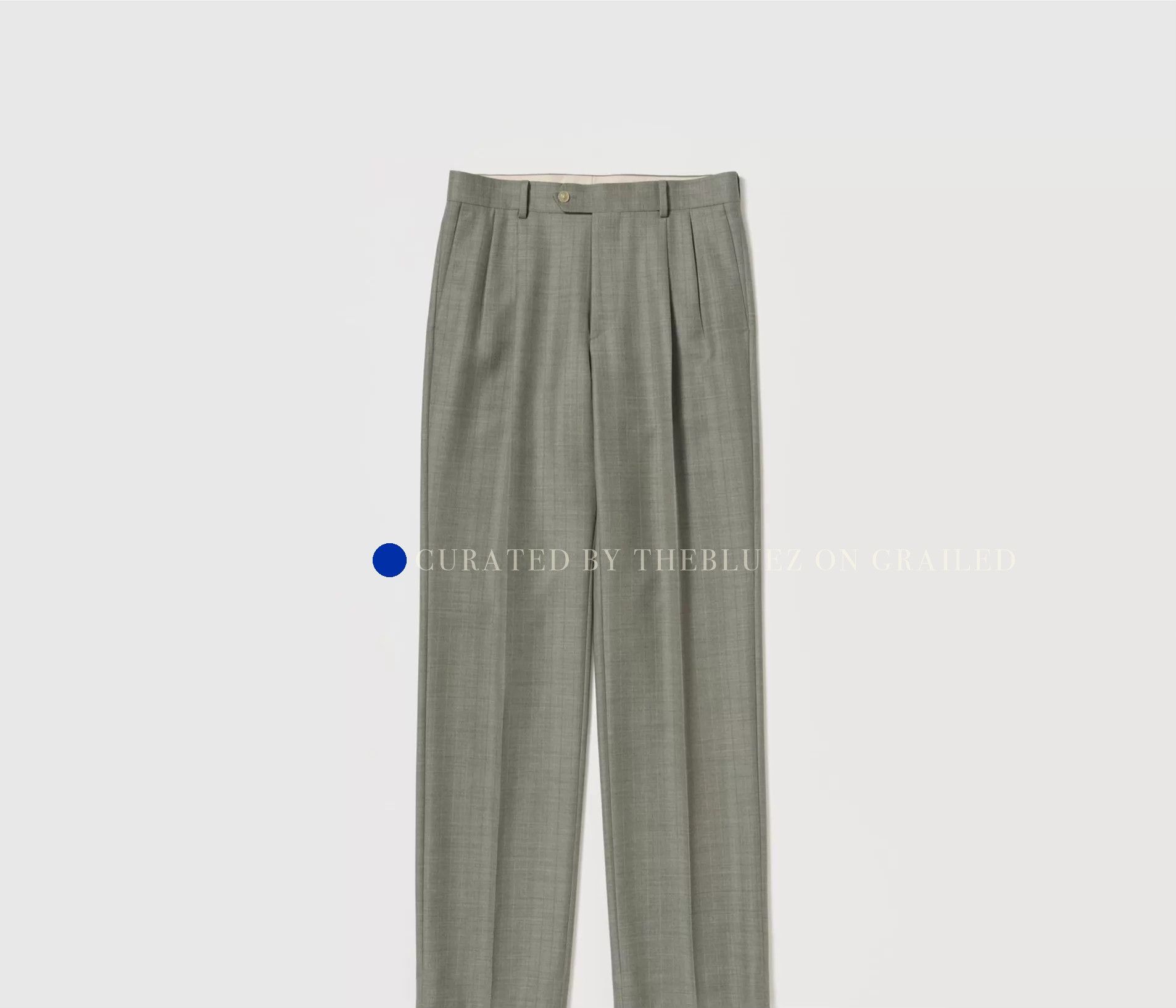 Auralee Two-Tuck Wool Slacks in Charcoal Blue Size US 34 / EU 50 - 8 Thumbnail